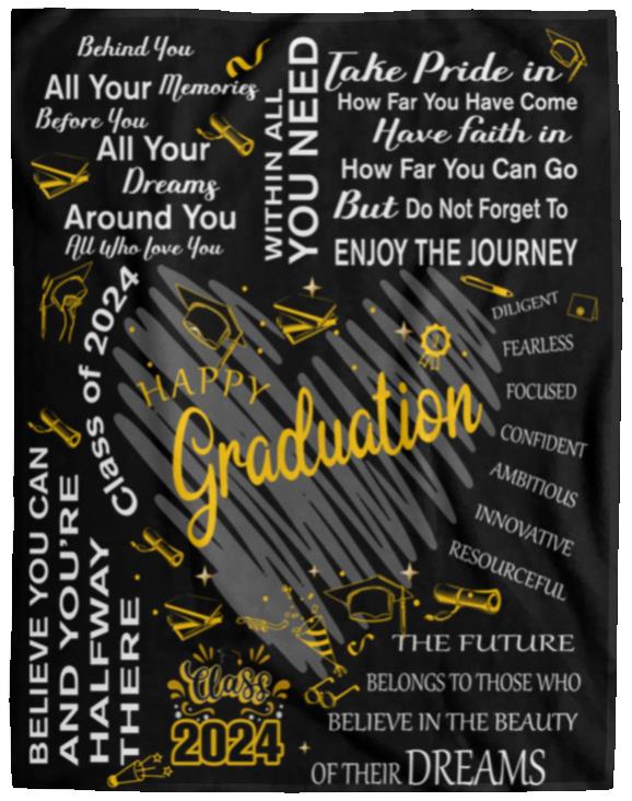 Happy Graduation Class of 2025 Blanket | Graduation Gift