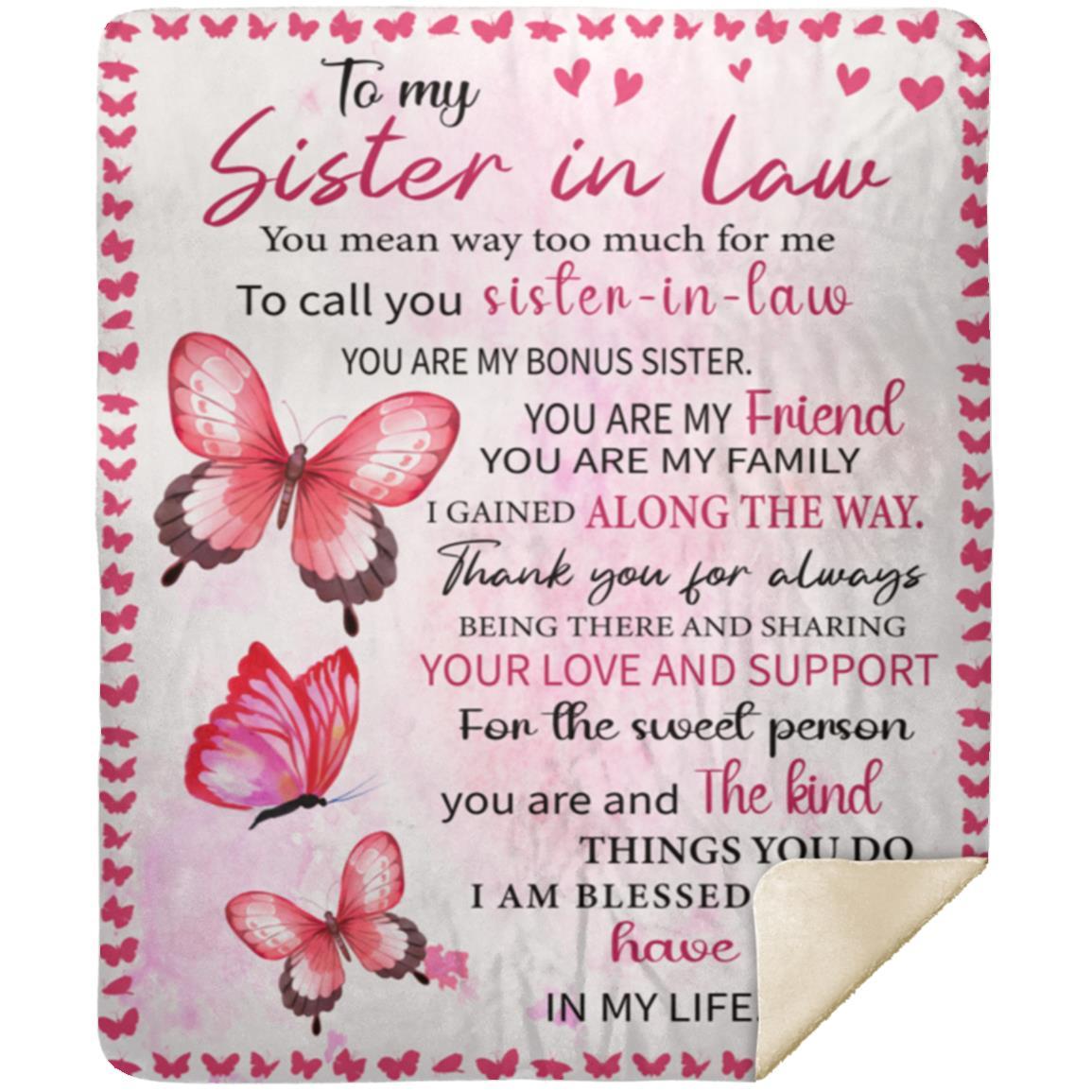 To My Sister-in Law Blanket | Birthday Gift, Christmas Gift, Valentine's Day Gift