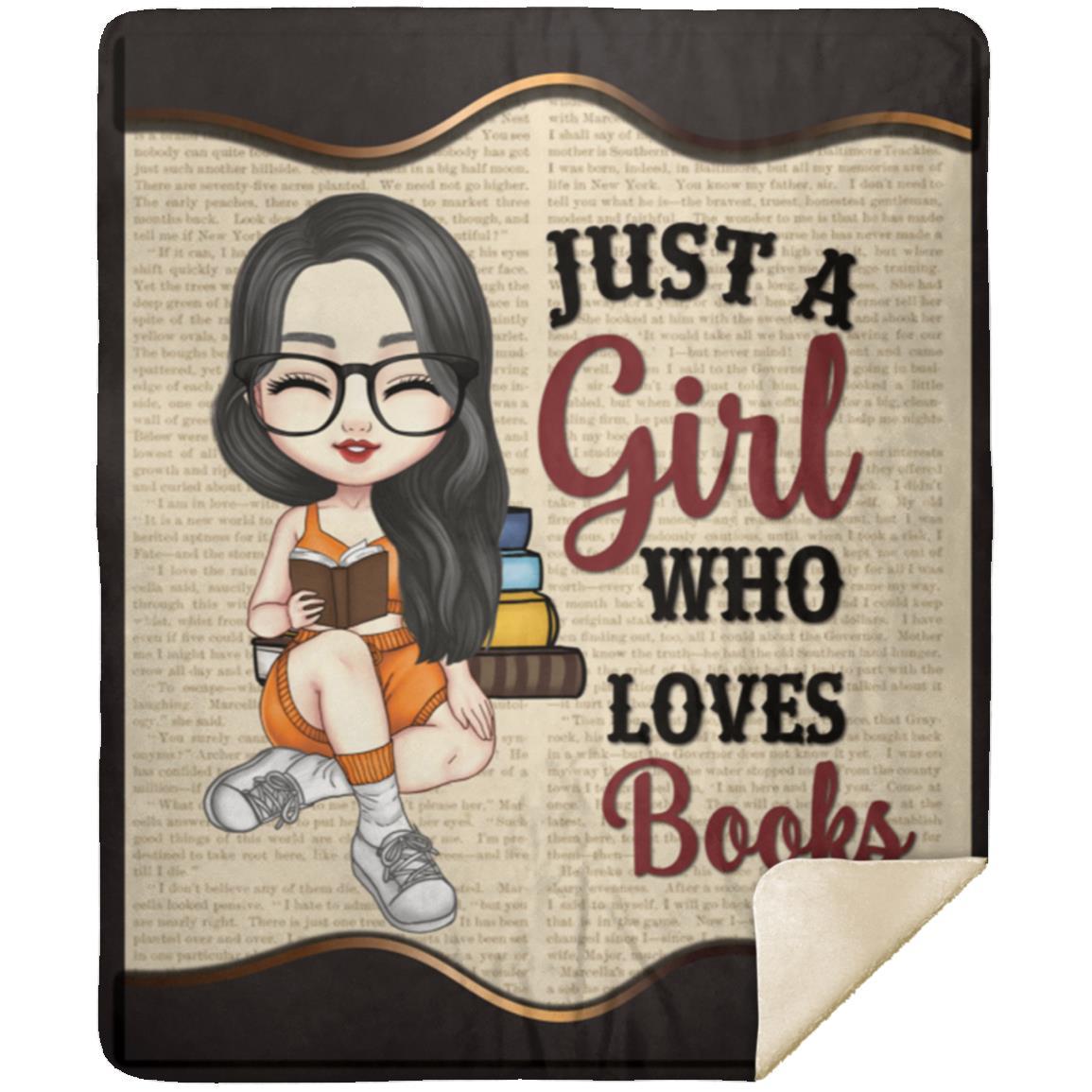Just A Girl Who Loves Book Blanket | Christmas Gift, Birthday Gift HD