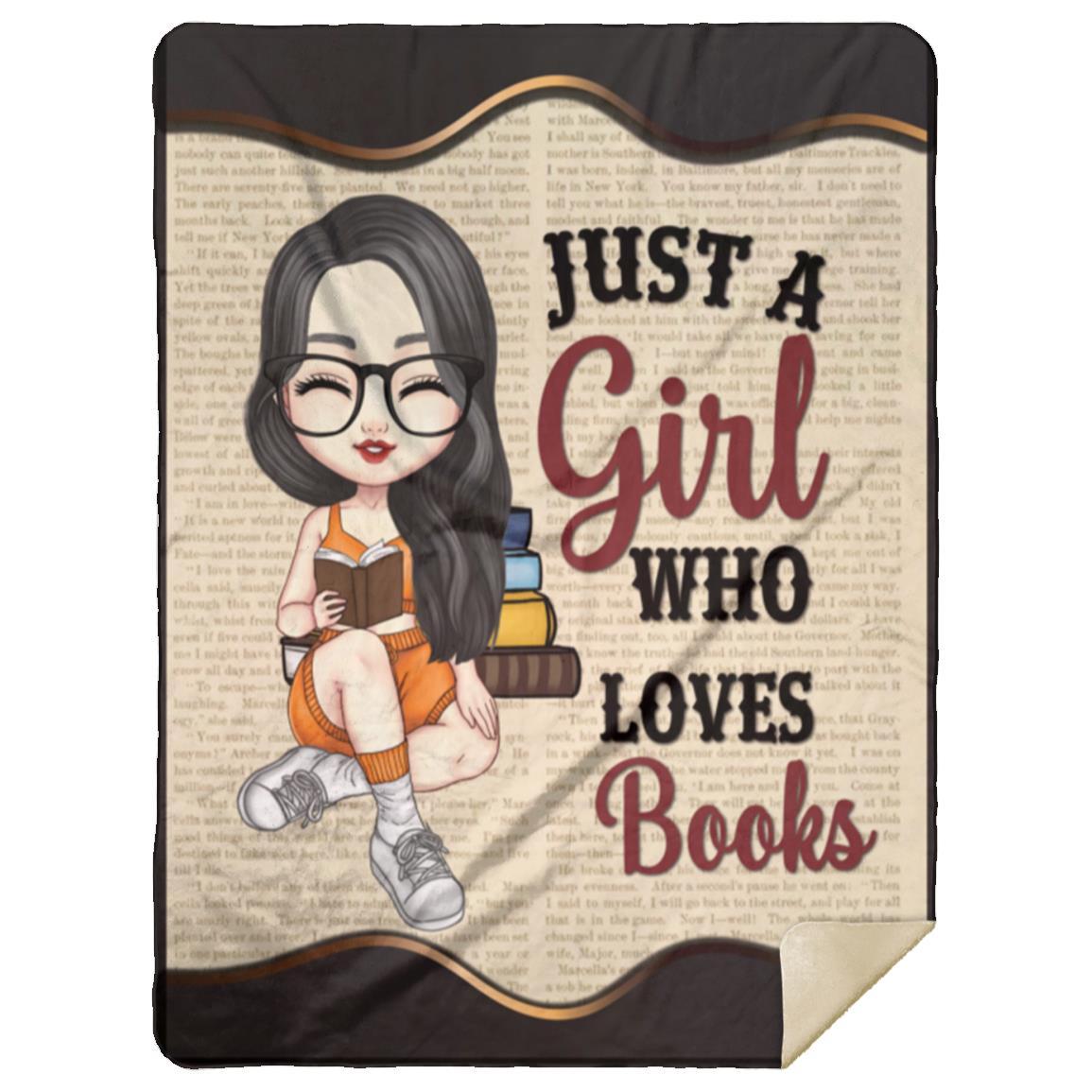 Just A Girl Who Loves Book Blanket | Christmas Gift, Birthday Gift HD