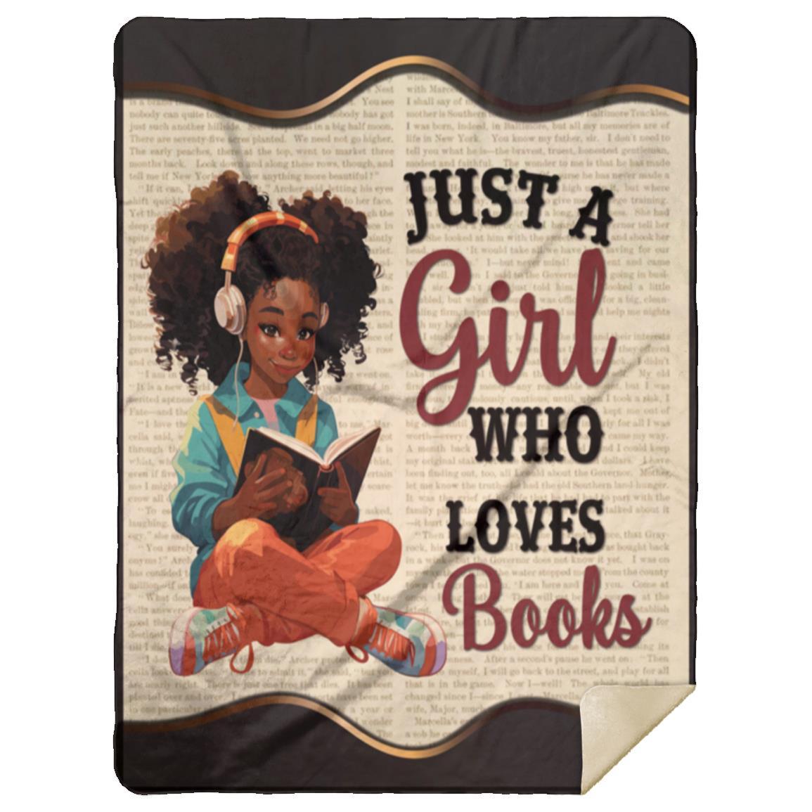 Just A Girl Who Loves Books Blanket | Christmas Gift, Birthday Gift
