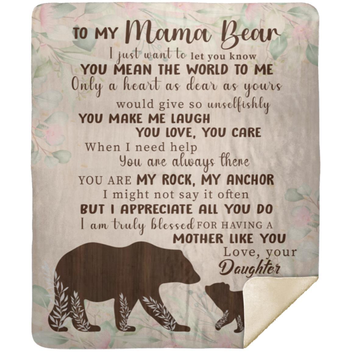 Mama Bear Blanket | Christmas Gift, Mother's Day Gift