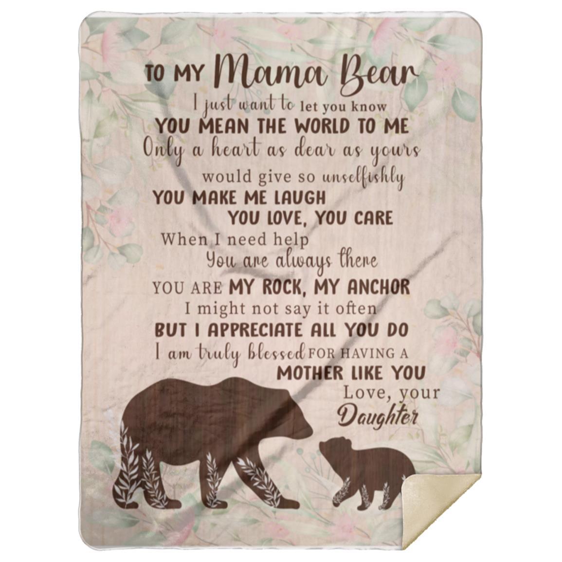 Mama Bear Blanket | Christmas Gift, Mother's Day Gift