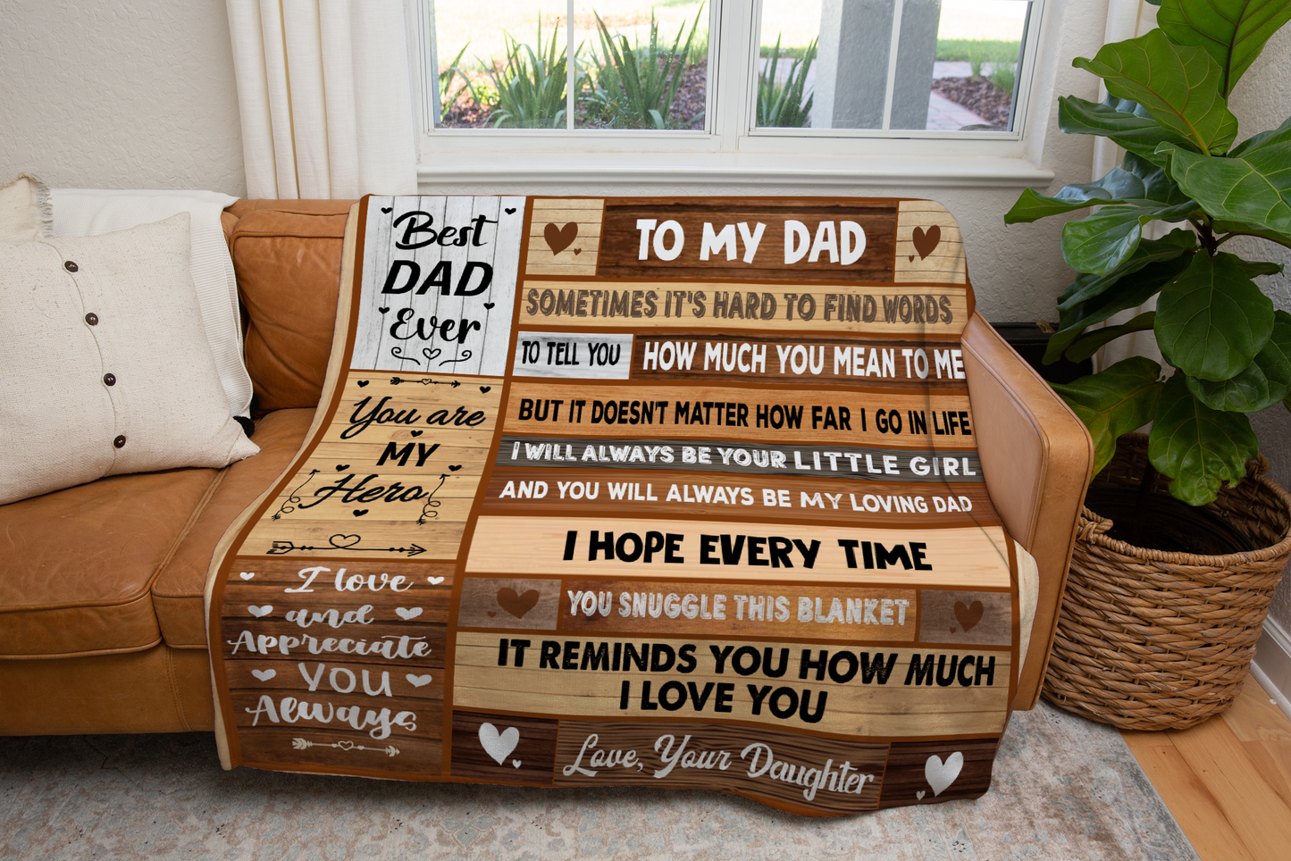 To My Dad | Best Dad Ever Blanket | Christmas, Birthday, Valentine's Day Gift