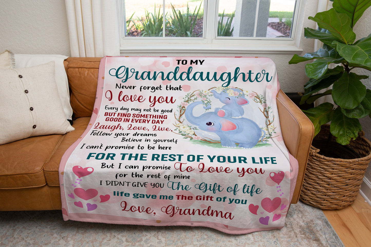 To My Granddaughter, I Love You for the Rest of Your Life Blanket