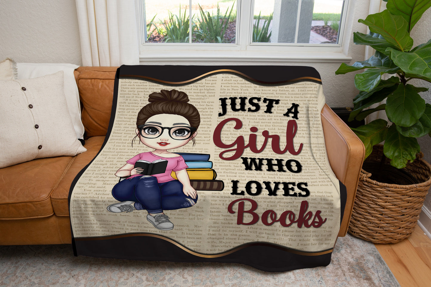 Kids Blanket | Girl Who Loves to Read | Birthday Gift, Just Because You Are Special Gift | I Love You Gift| Fleece Blanket 50x60