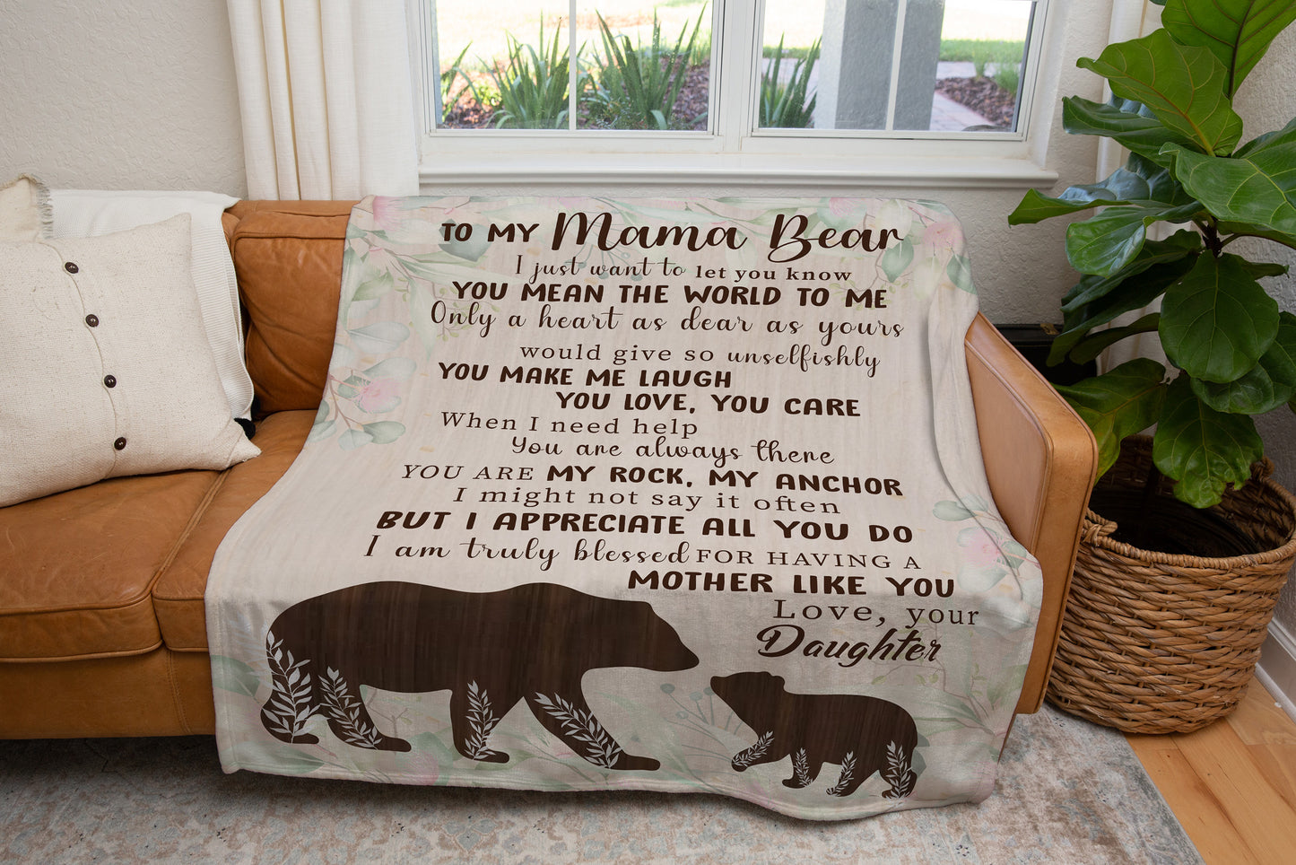 Mama Bear Blanket | Christmas Gift, Mother's Day Gift
