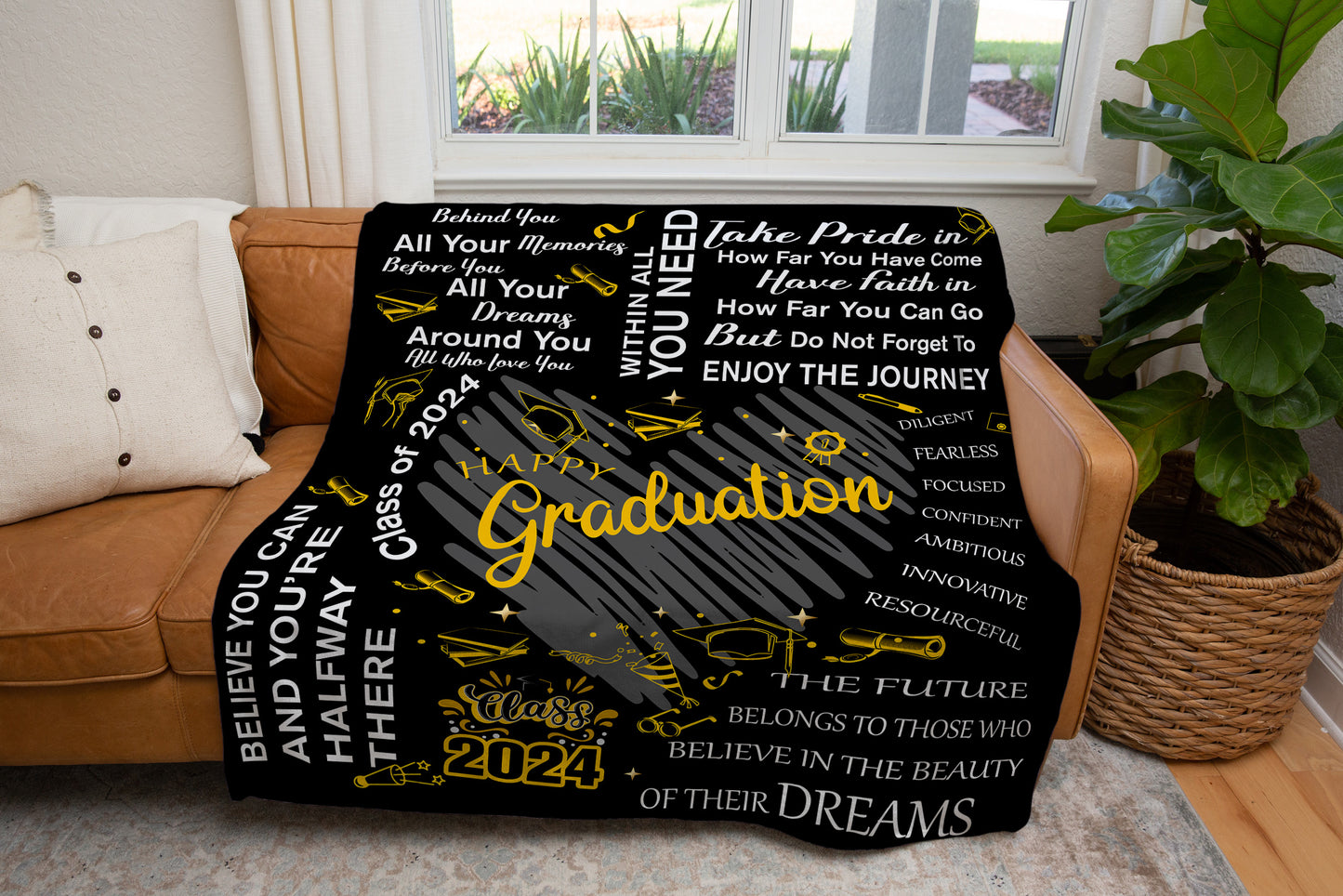 Happy Graduation Class of 2025 Blanket | Graduation Gift