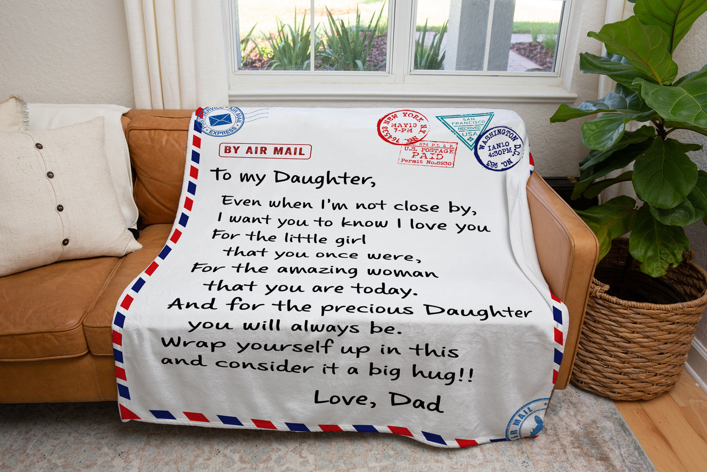 My Daughter Blanket | Love Dad | Christmas Gift, Birthday Gift, Graduation, to College Gift
