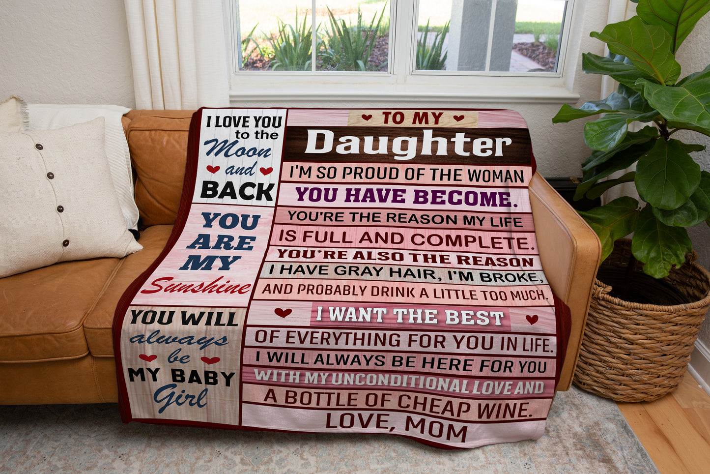 To My Daughter, So Proud of the Woman You've Become Blanket | Valentine's Day Gift, Birthday Gift, Special Occasions