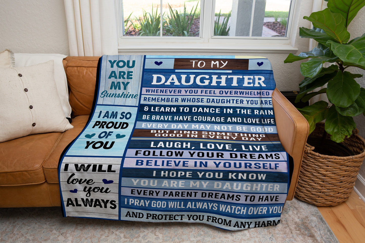 To My Daughter | I'm So Proud of You Blanket | Birthday Gift, Christmas Gift, Valentine's Day Gift