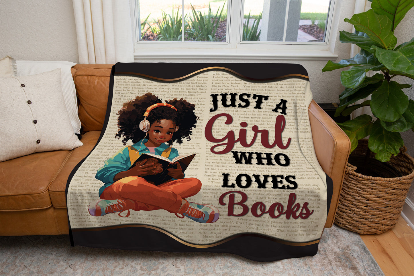 Just A Girl Who Loves Books Blanket | Christmas Gift, Birthday Gift