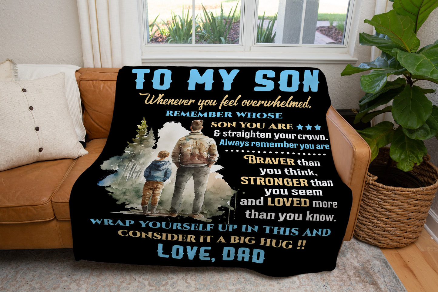 To My Son | Whenever You Feel Overwhelmed Blanket | Birthday, Valentine's, College Gift