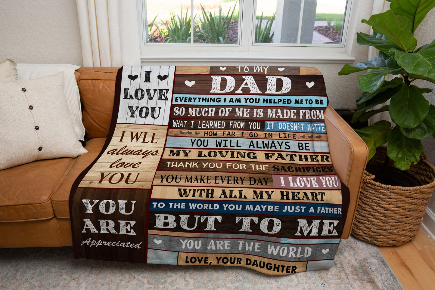 To My Dad, I Love You Blanket | Birthday Gift, Valentine's Day Gift, Special Occasion Gift