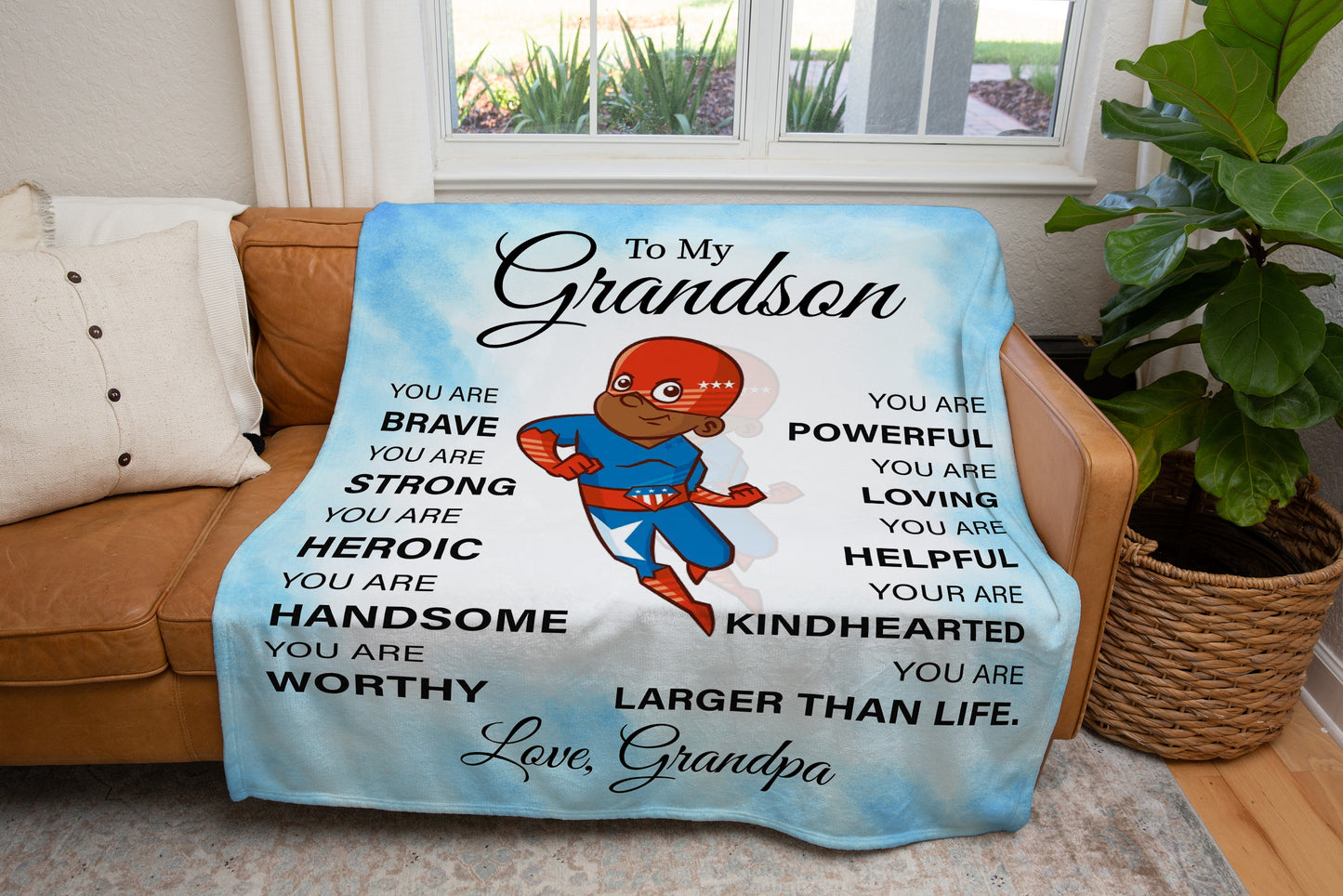 To My Grandson, You are Kindhearted Blanket | Christmas Gift, Birthday Gift
