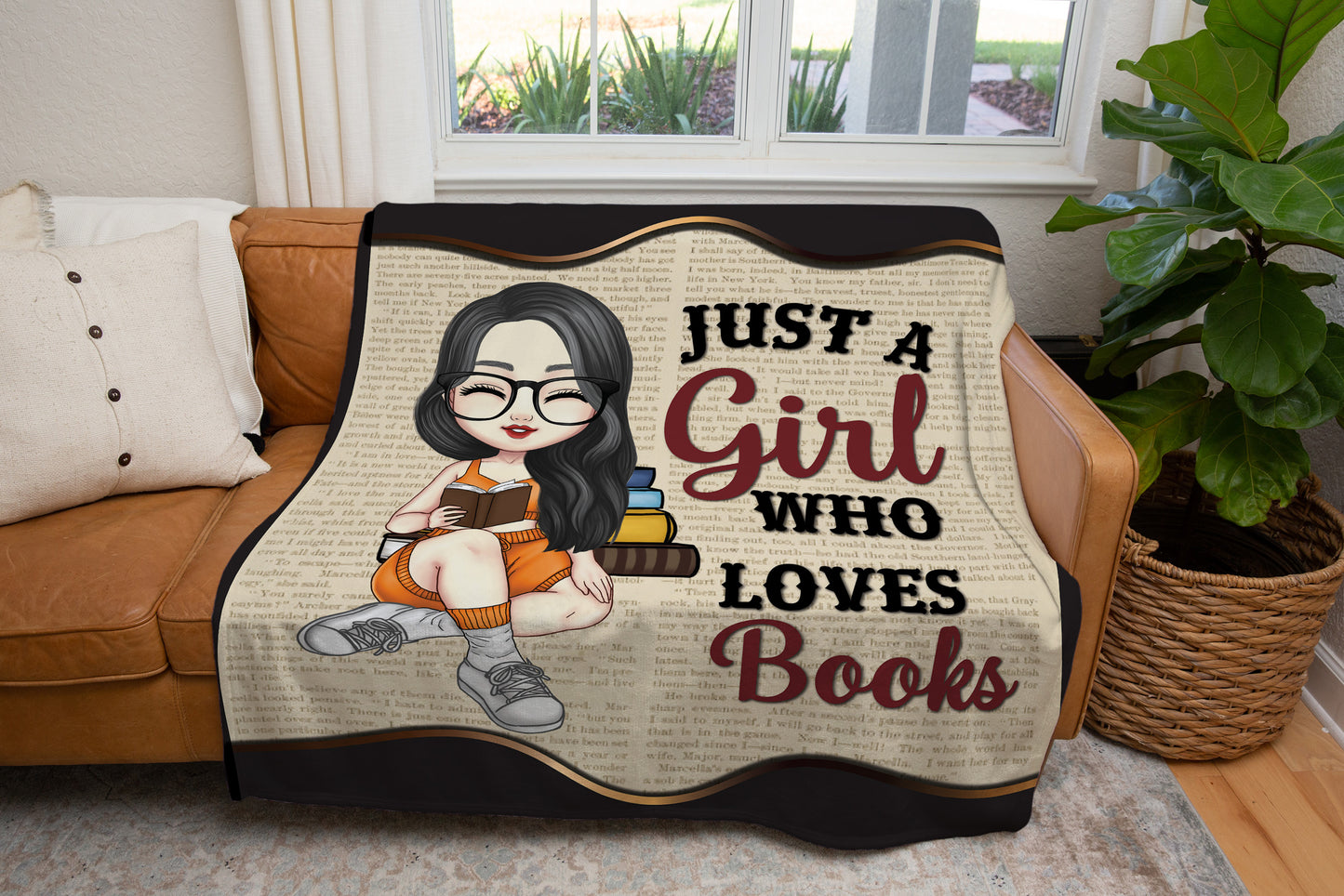 Just A Girl Who Loves Book Blanket | Christmas Gift, Birthday Gift HD