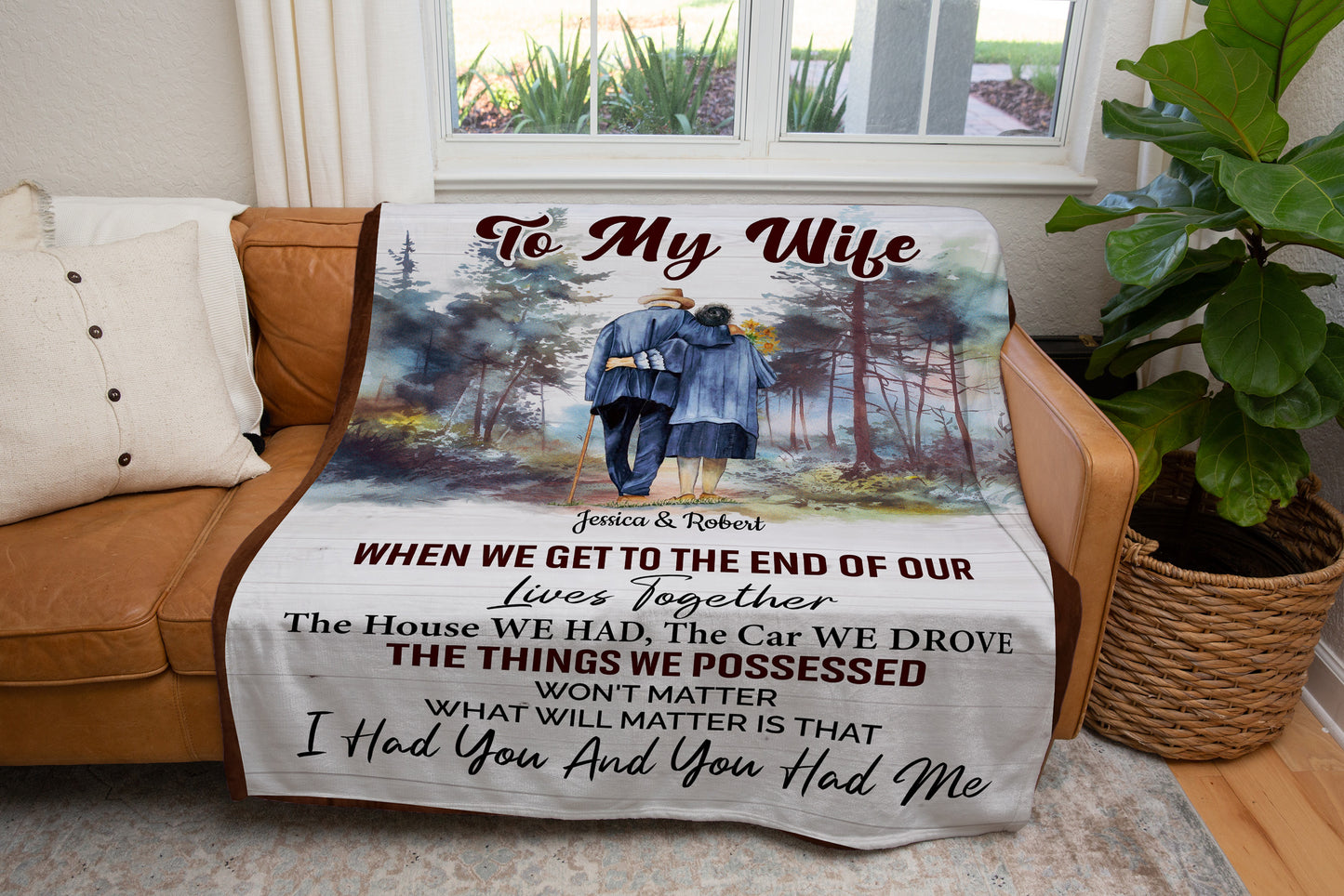 My Wife, End of Our Lives Together Blanket | Christmas Gift, Anniversary Gift