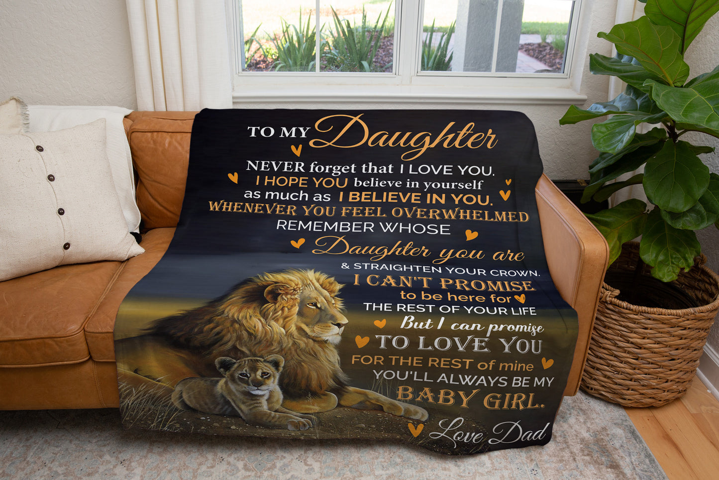 To My Daughter, When You Feel Overwhelmed Blanket | Valentine's Day, Birthday, College Gift