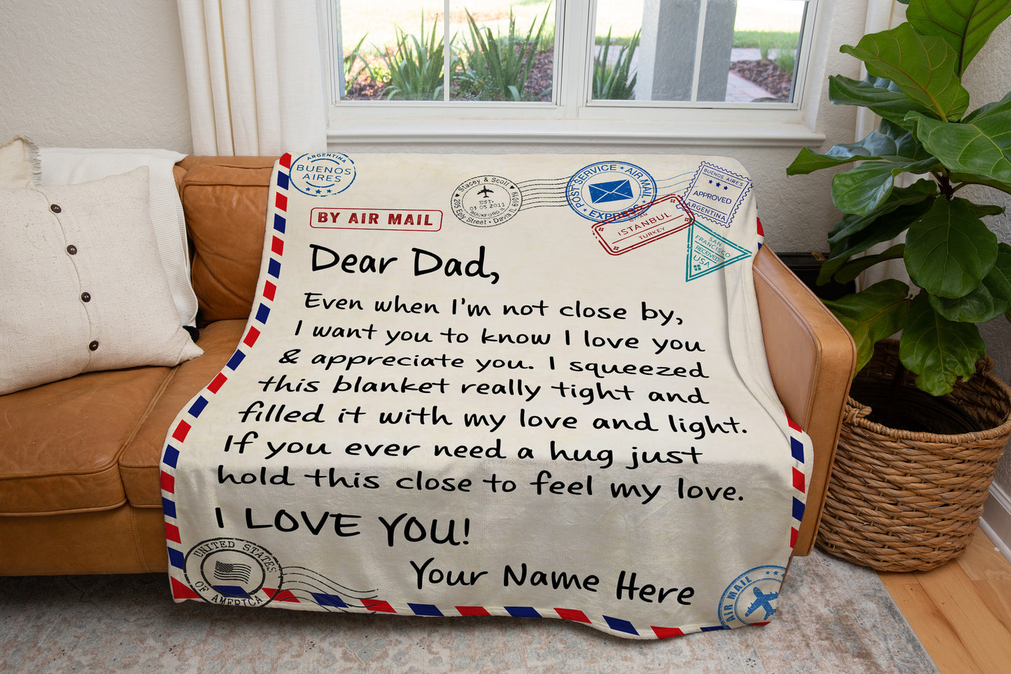 Dear Dad Letter Blanket | Christmas, Birthday, Valentine's Day Gift