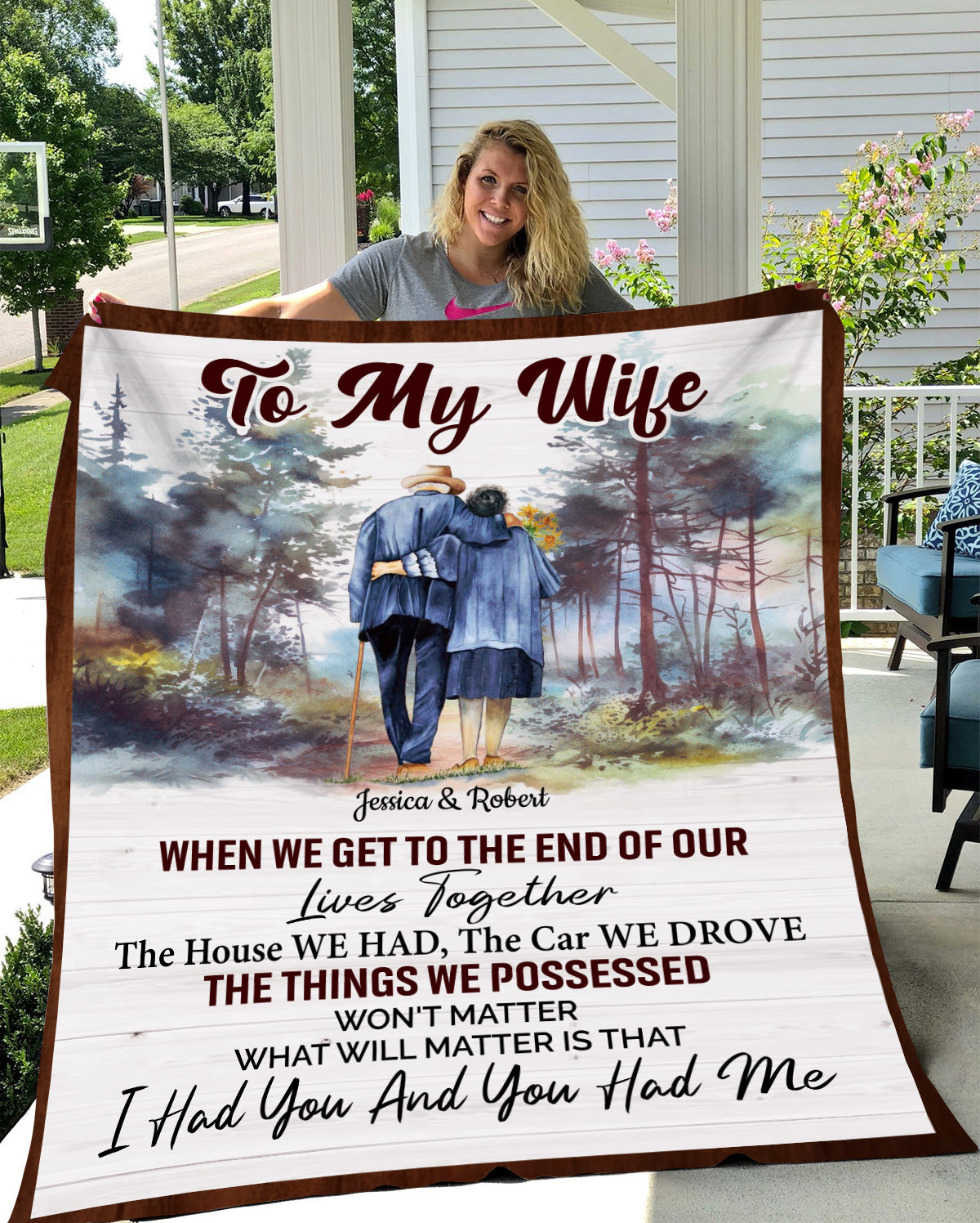 My Wife, End of Our Lives Together Blanket | Christmas Gift, Anniversary Gift