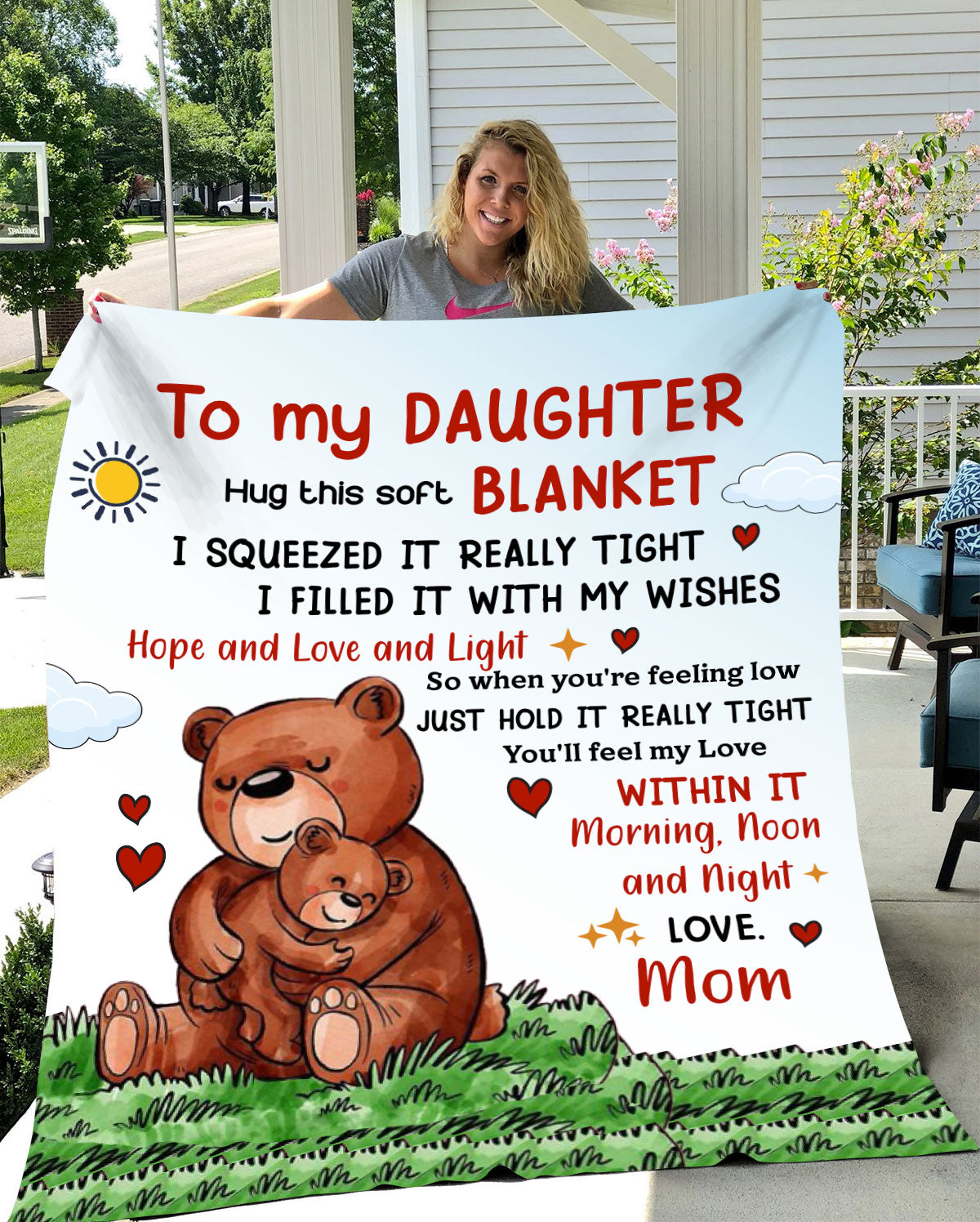 To My Daughter, Hug This Soft Blanket | Birthday Gift, Valentine's Day Gift, Special Occasions Gift