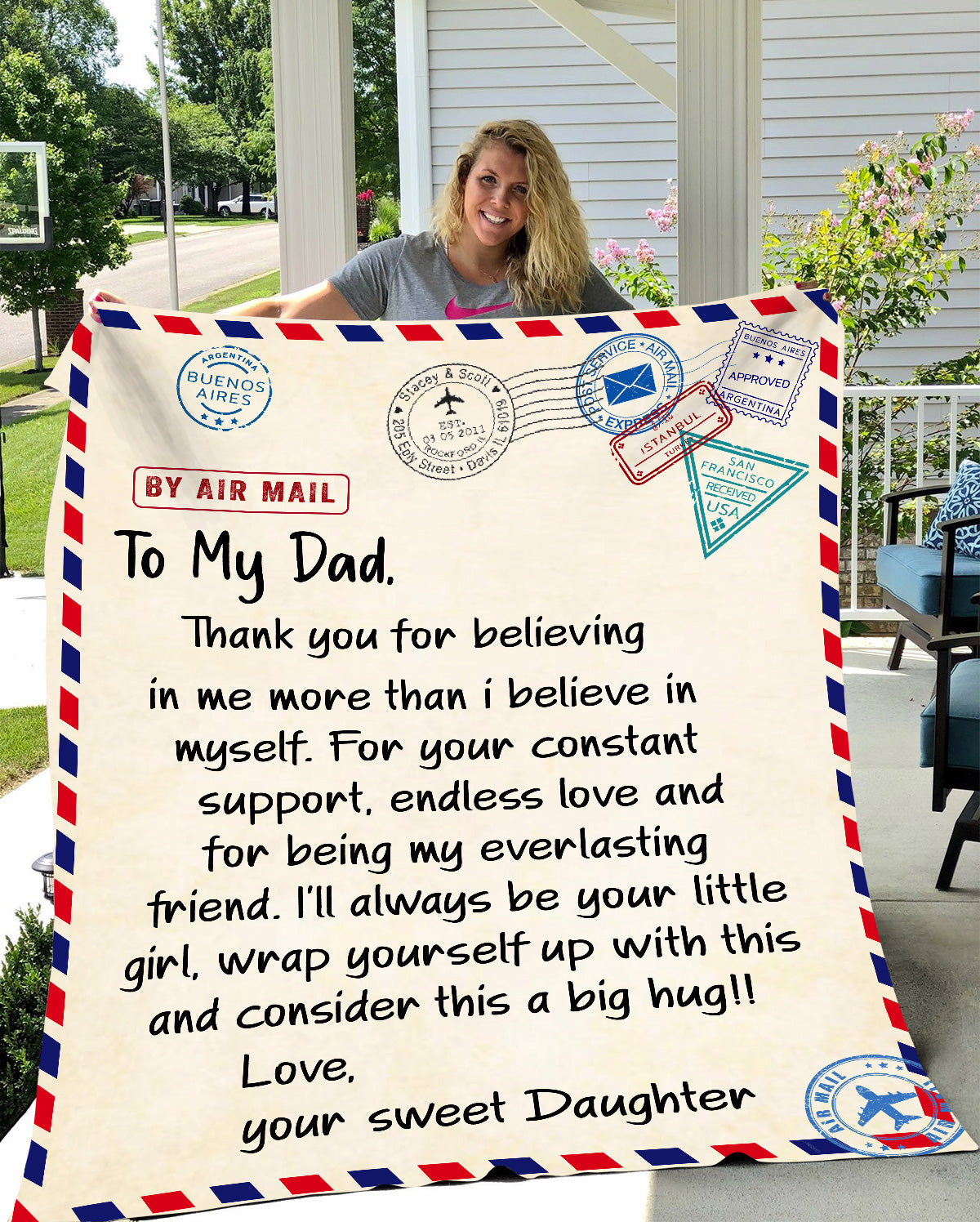 To My Dad, from Your Sweet Daughter Blanket | Birthday Gift, Special Occasion Gift