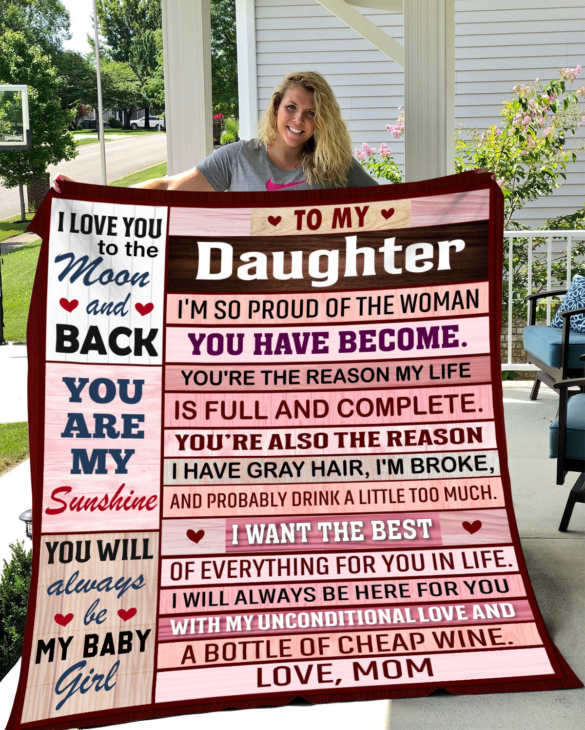 To My Daughter, So Proud of the Woman You've Become Blanket | Valentine's Day Gift, Birthday Gift, Special Occasions