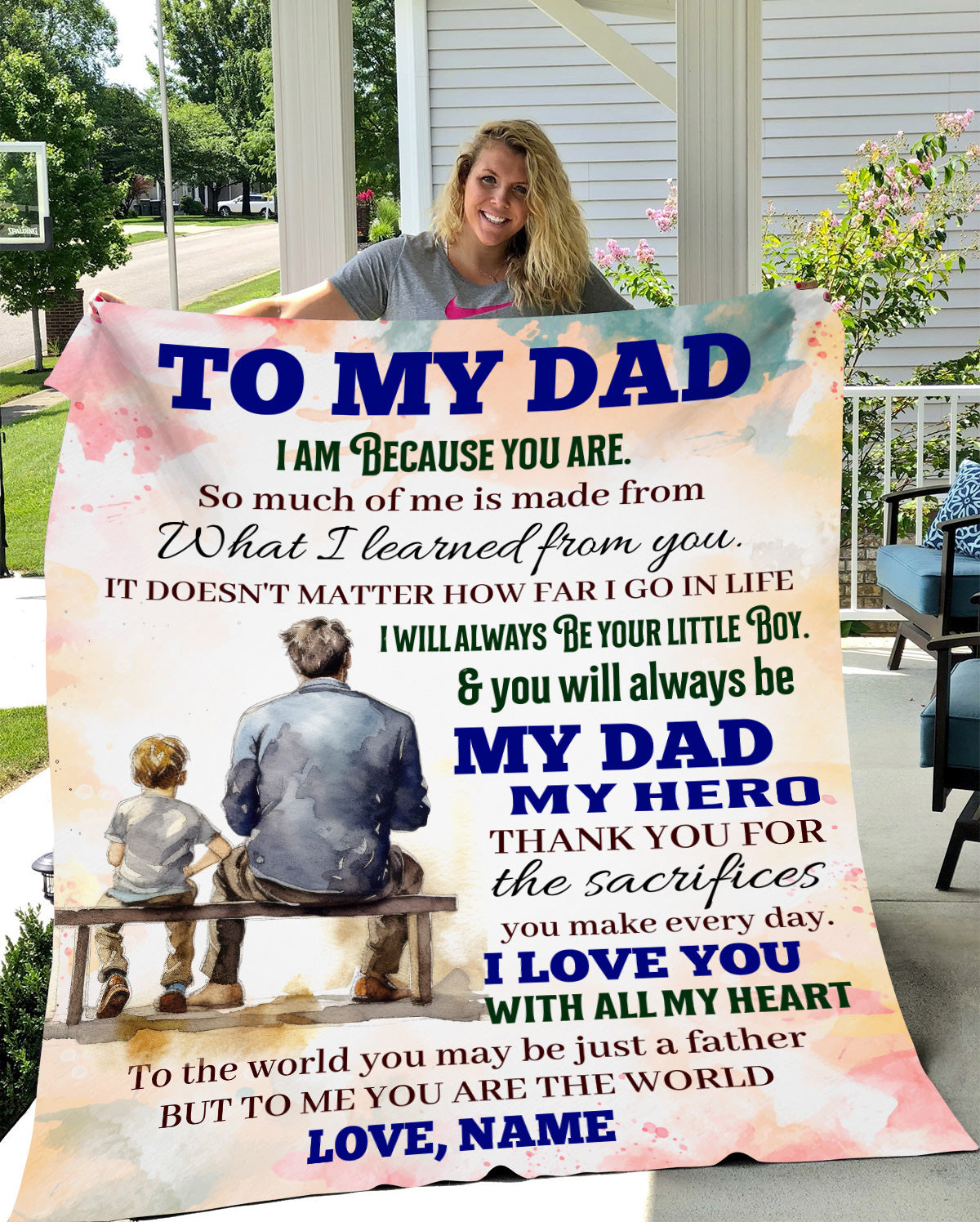 To My Dad | My Hero - Arctic Fleece Blanket 50x60