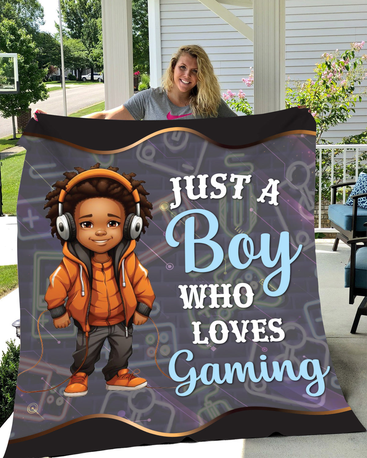 Just A Boy Who Loves Gaming Blanket | Christmas Gift, Birthday Gift