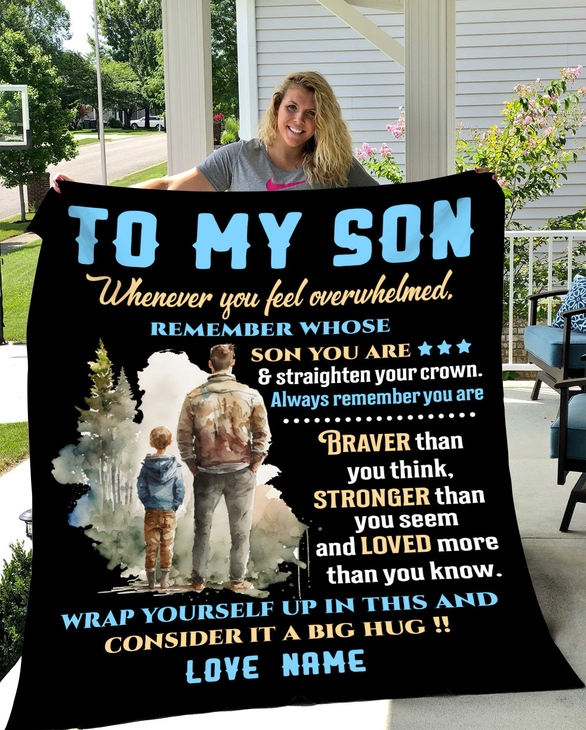 To My Son | Whenever You Feel Overwhelmed Blanket | Christmas Gift, Birthday Gift