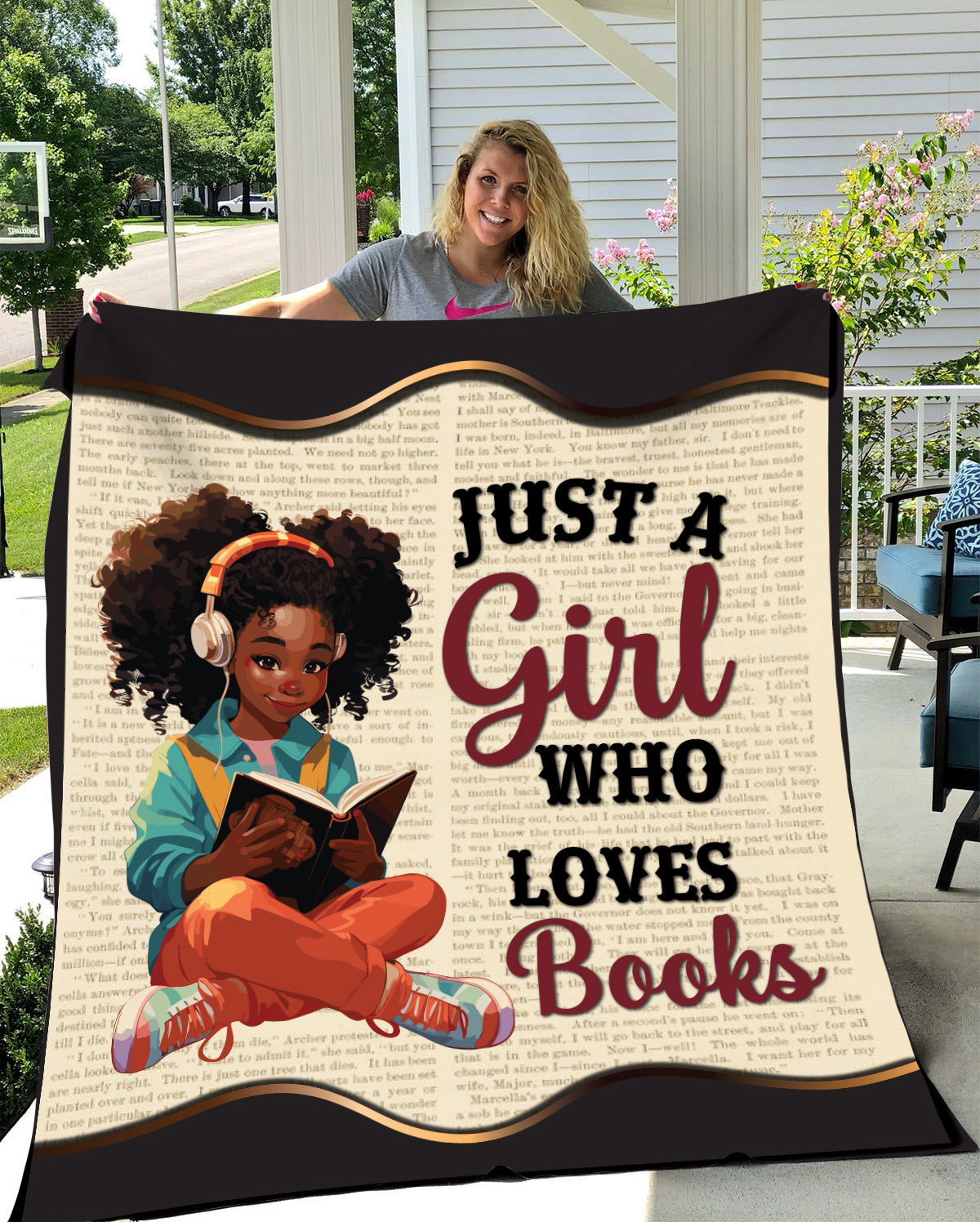 Just A Girl Who Loves Books Blanket | Christmas Gift, Birthday Gift