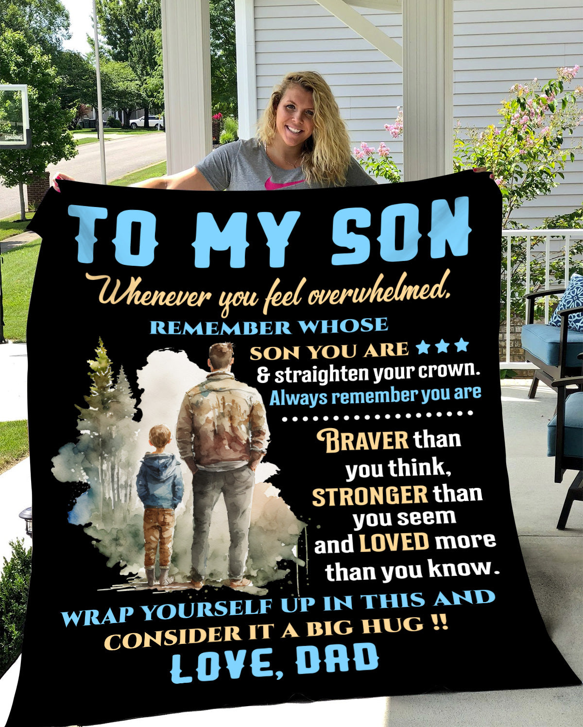 To My Son | Whenever You Feel Overwhelmed Blanket | Birthday, Valentine's, College Gift