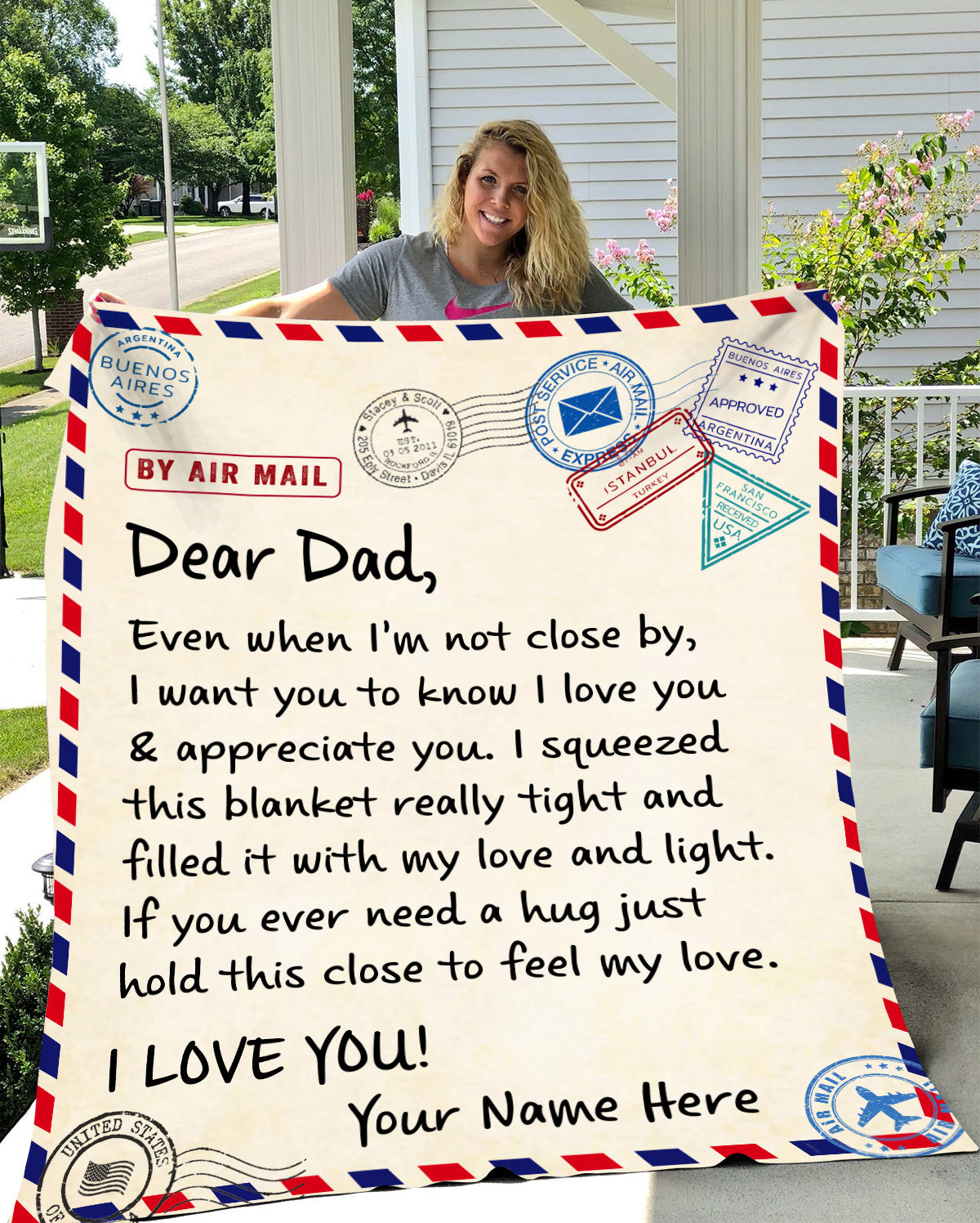 Dear Dad Letter Blanket | Christmas, Birthday, Valentine's Day Gift