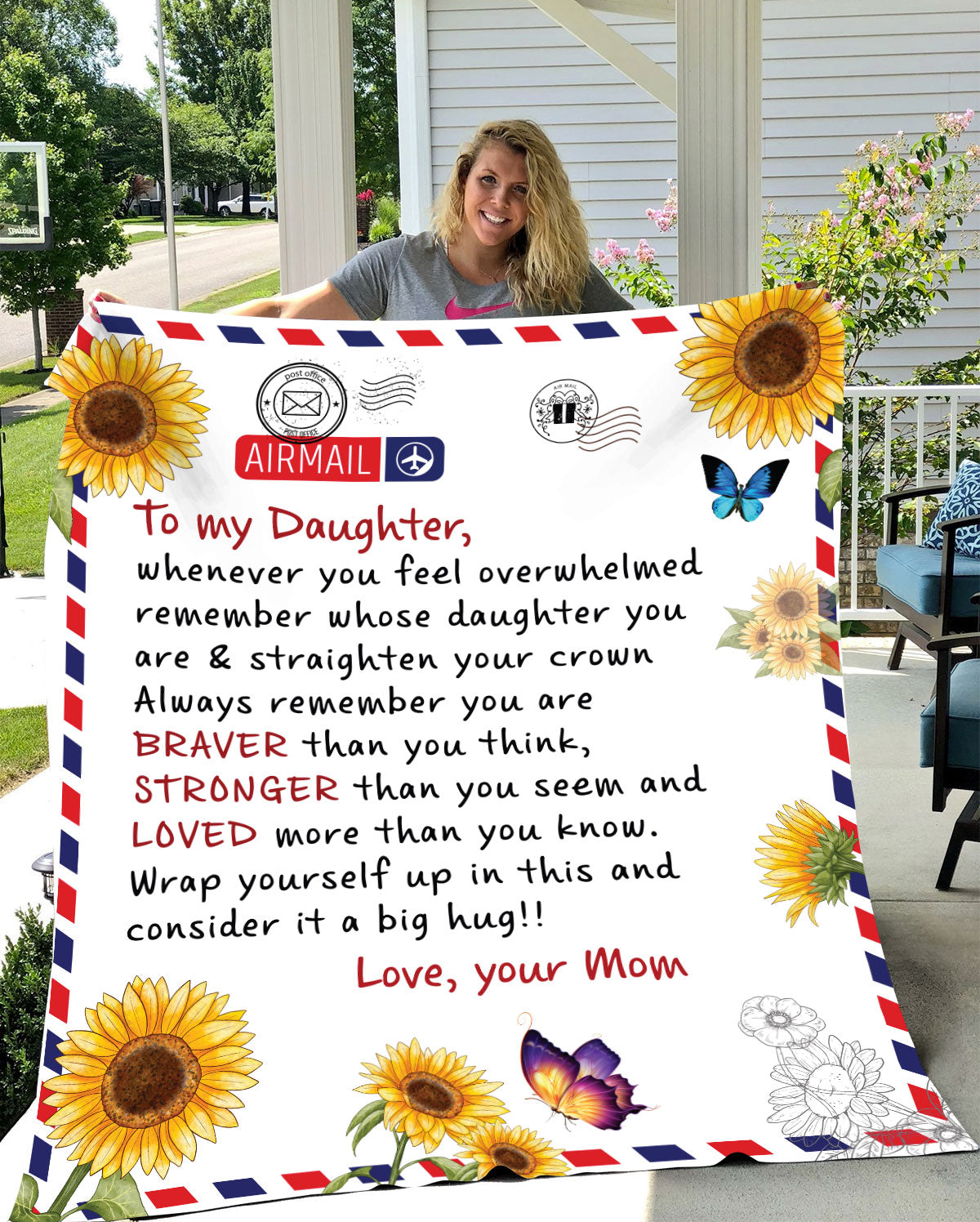 To My Daughter, Whenever You Feel Overwhelmed Blanket | Valentine's Day Gift, Birthday Gift, College Gift