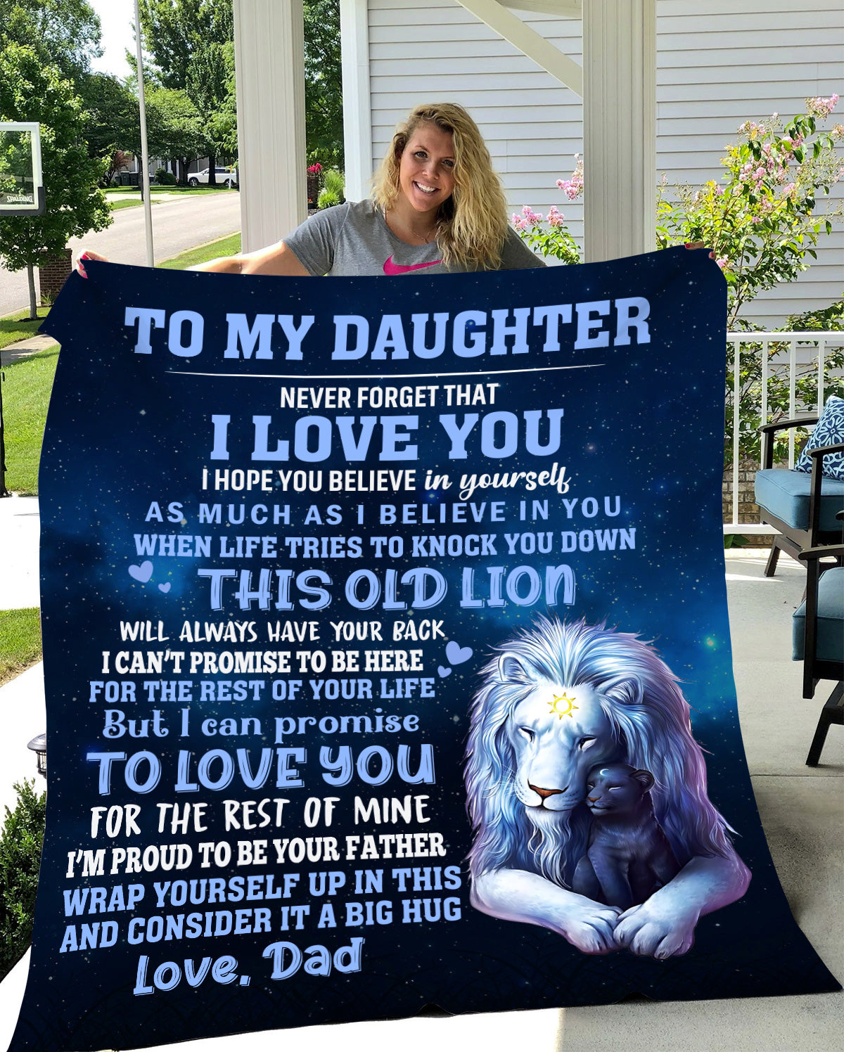 To My Daughter, I Love You Blanket | Valentine's Day, College, Birthday Gift