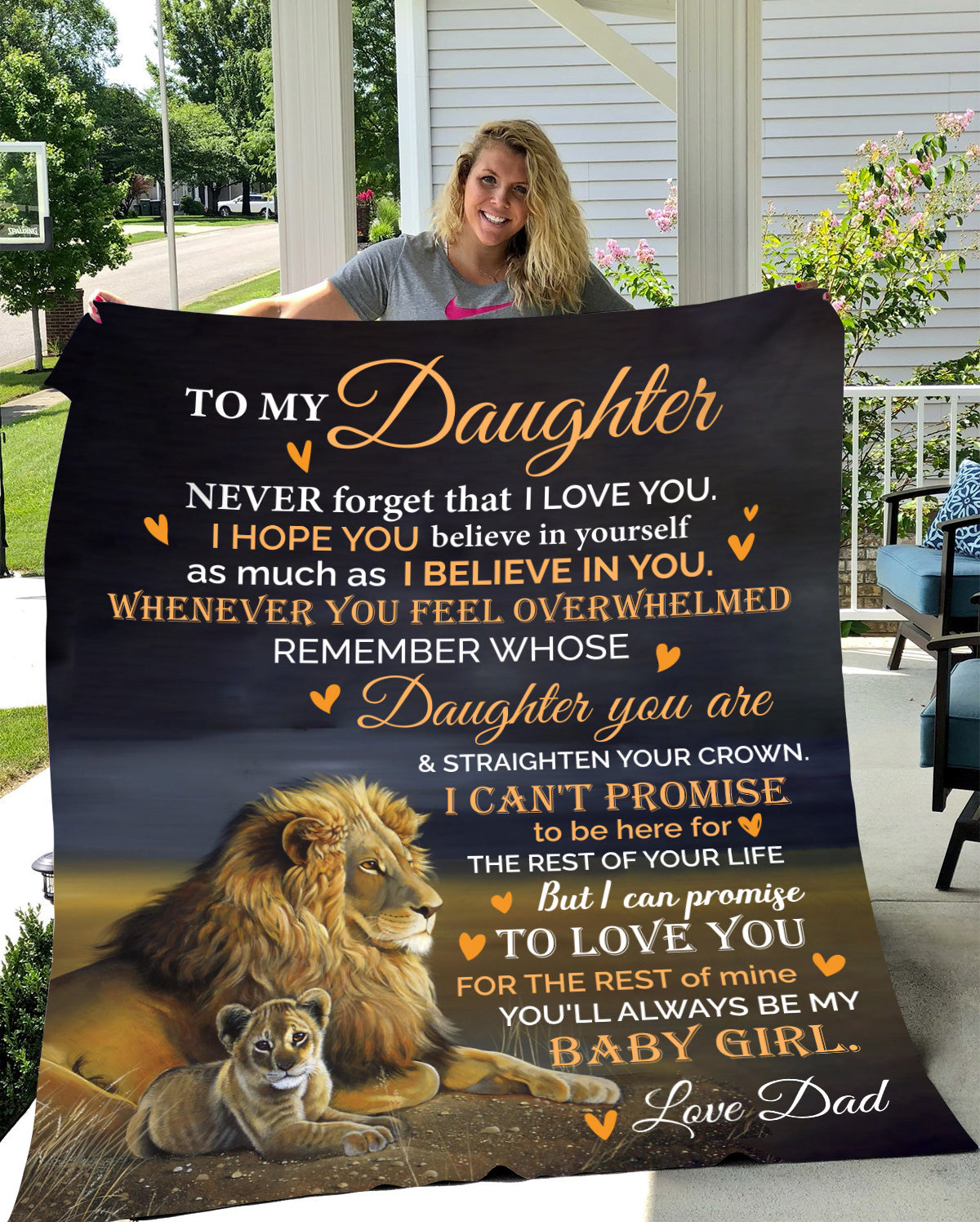 To My Daughter, When You Feel Overwhelmed Blanket | Valentine's Day, Birthday, College Gift
