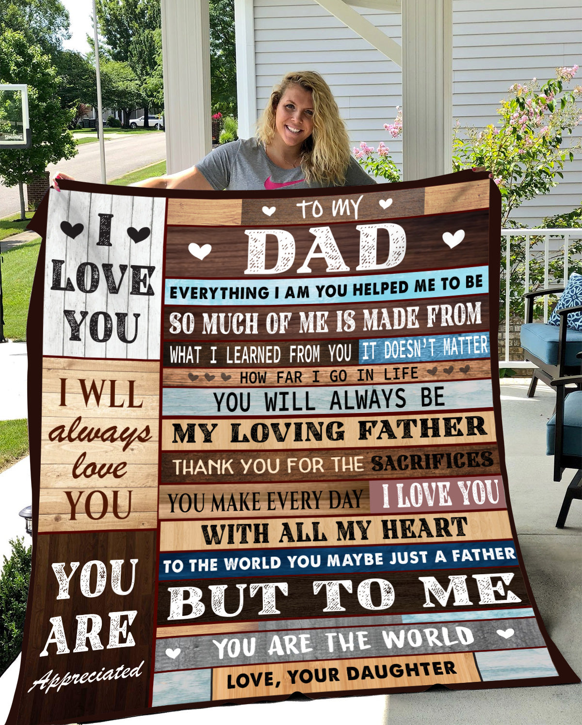 To My Dad, I Love You Blanket | Birthday Gift, Valentine's Day Gift, Special Occasion Gift