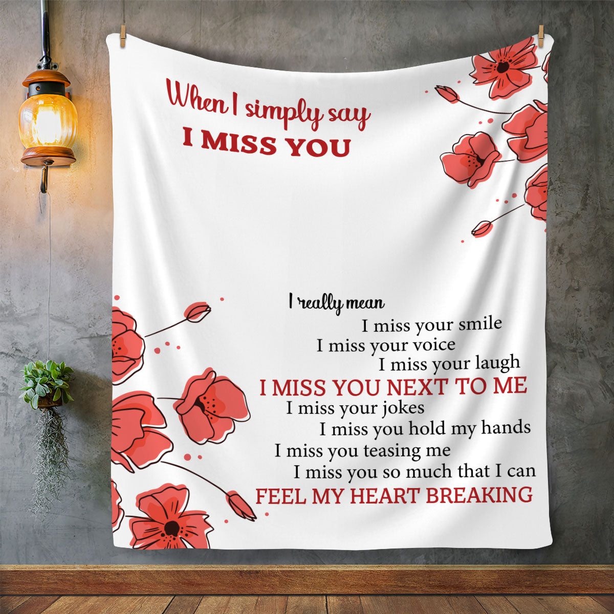 I Miss You Blanket | Valentine's Day Gift, Birthday Gift, Christmas Gift