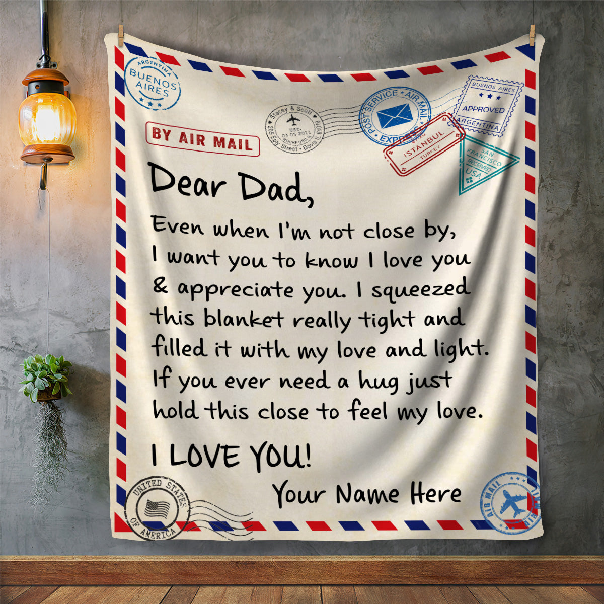 Dear Dad Letter Blanket | Christmas, Birthday, Valentine's Day Gift