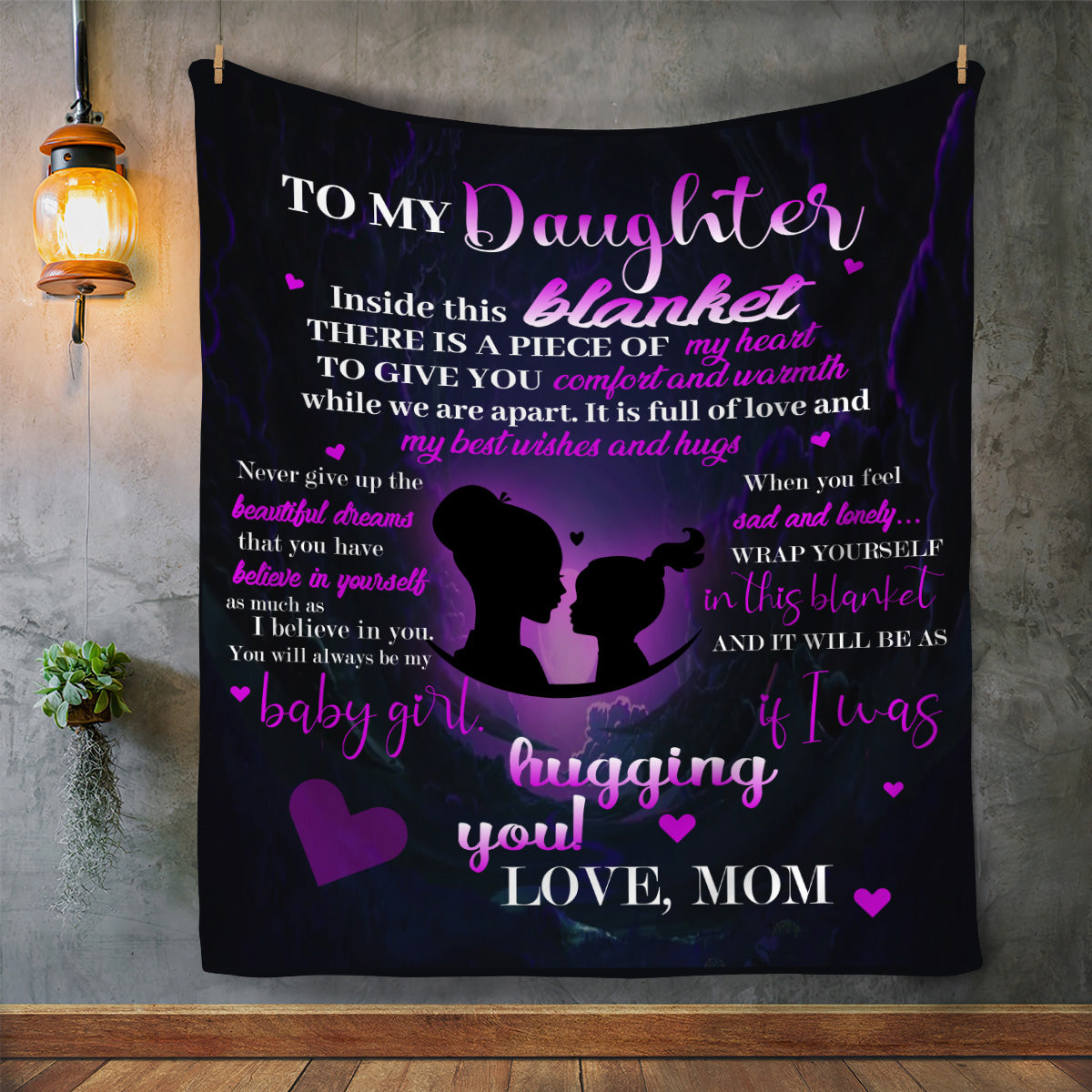 To My Daughter, Piece of My Heart Blanket | Christmas Gift, Birthday Gift