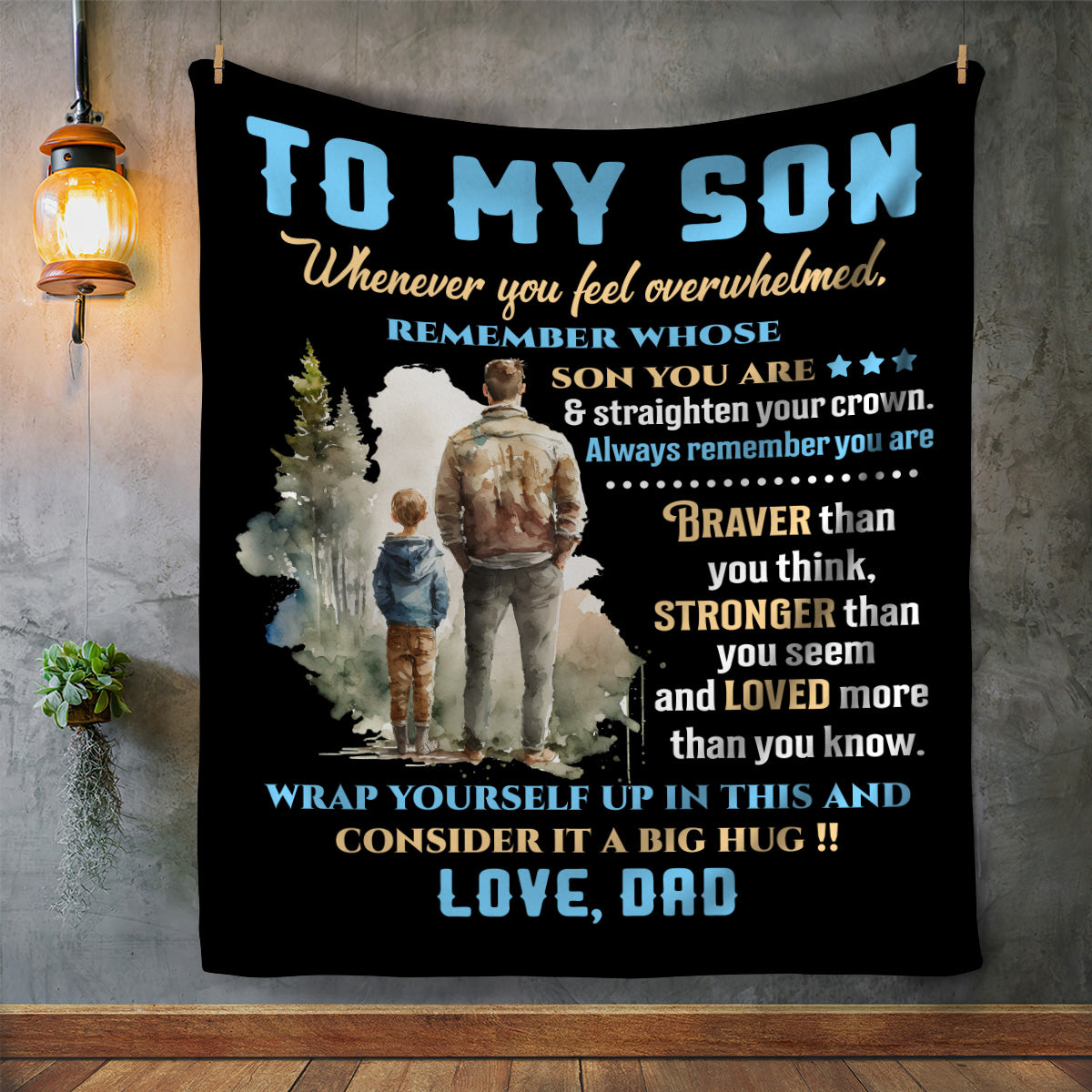 To My Son | Whenever You Feel Overwhelmed Blanket | Birthday, Valentine's, College Gift