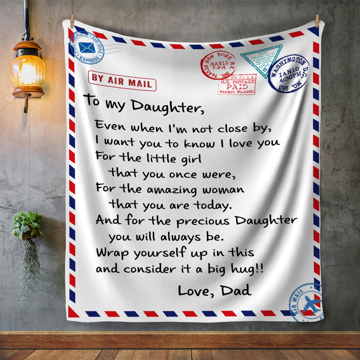 My Daughter Blanket | Love Dad | Christmas Gift, Birthday Gift, Graduation, to College Gift