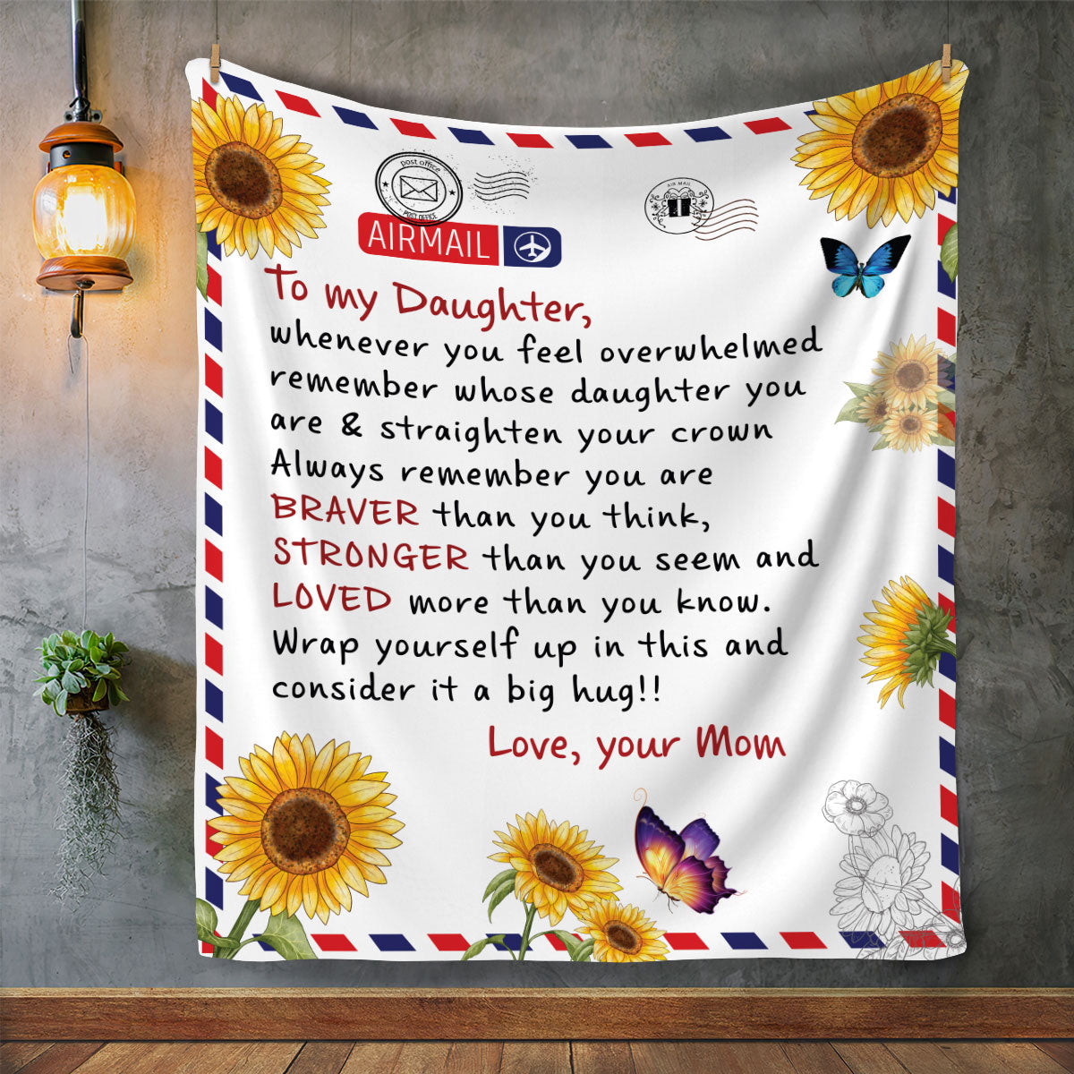 To My Daughter, Whenever You Feel Overwhelmed Blanket | Valentine's Day Gift, Birthday Gift, College Gift