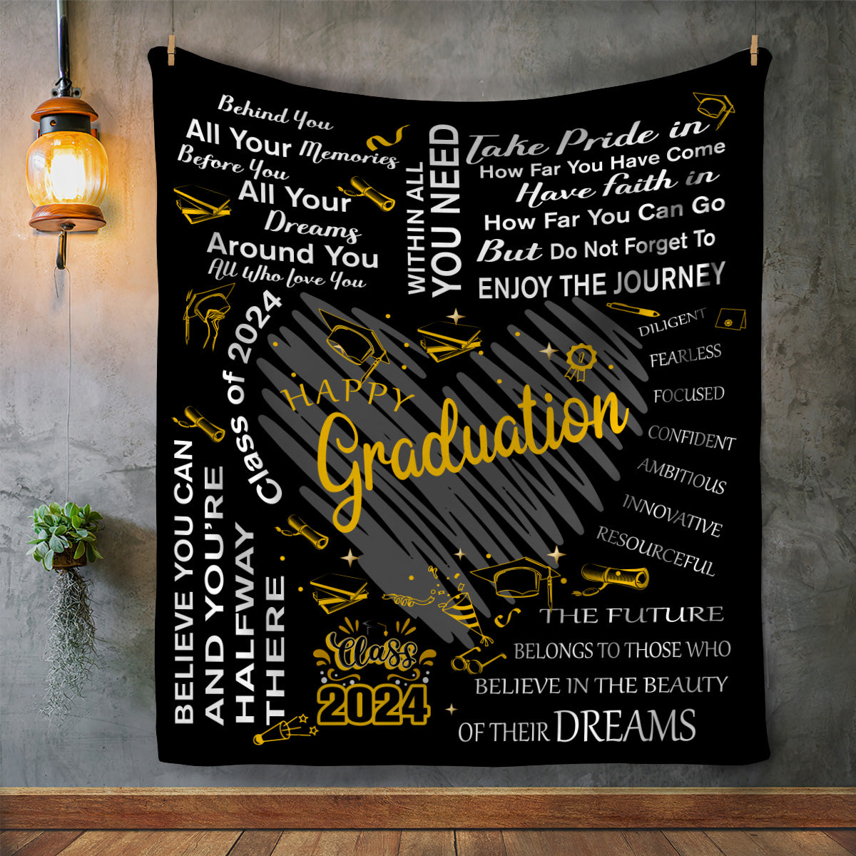 Happy Graduation Class of 2025 Blanket | Graduation Gift