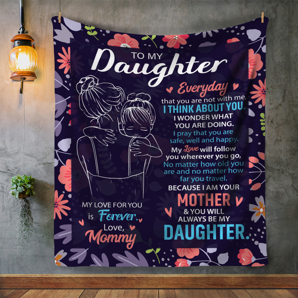 To My Daughter, Everyday I Think of You Blanket| Christmas Gift, Birthday Gift
