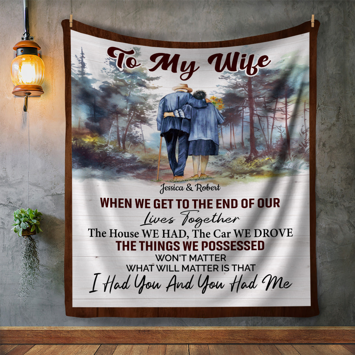 My Wife, End of Our Lives Together Blanket | Christmas Gift, Anniversary Gift