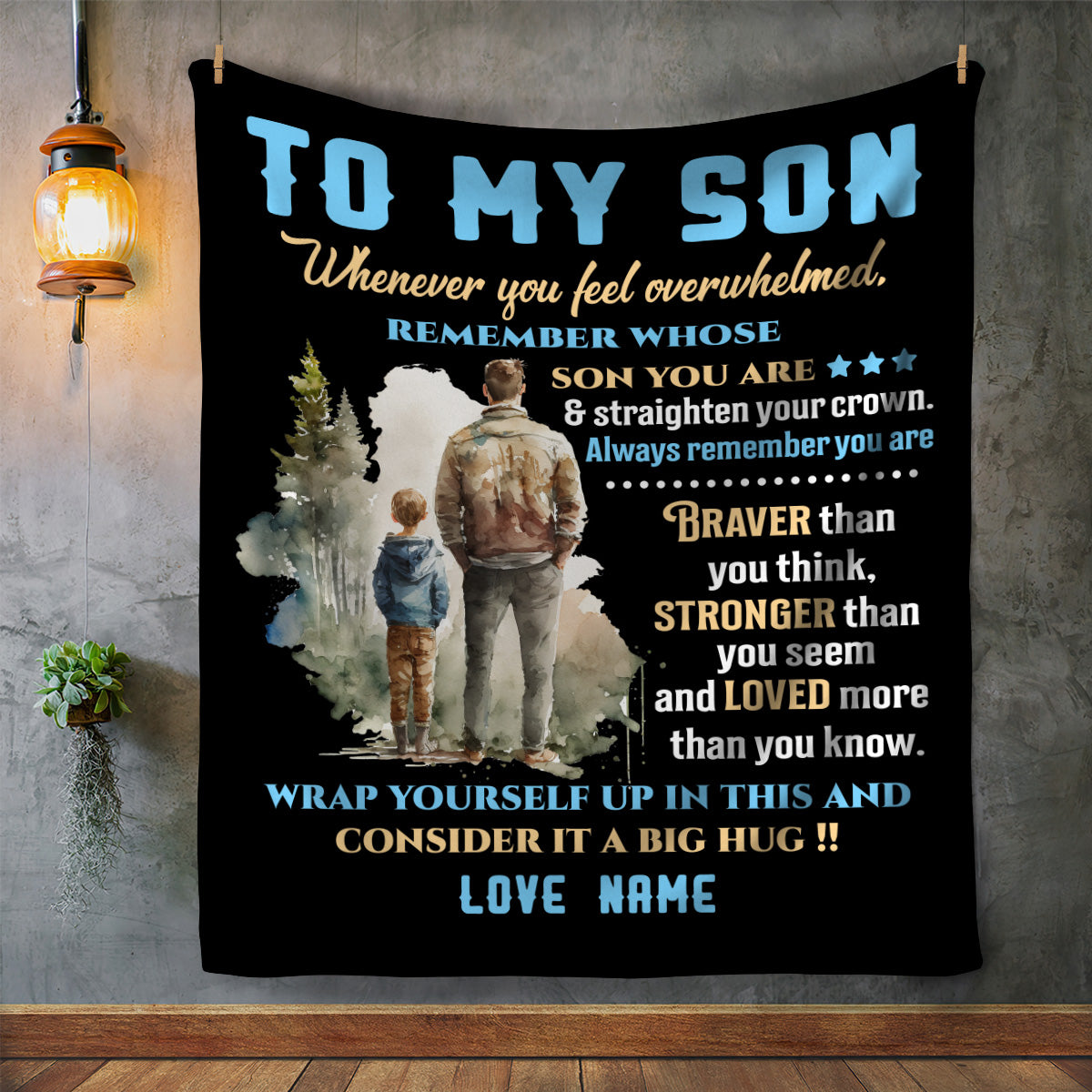 To My Son | Whenever You Feel Overwhelmed Blanket | Christmas Gift, Birthday Gift