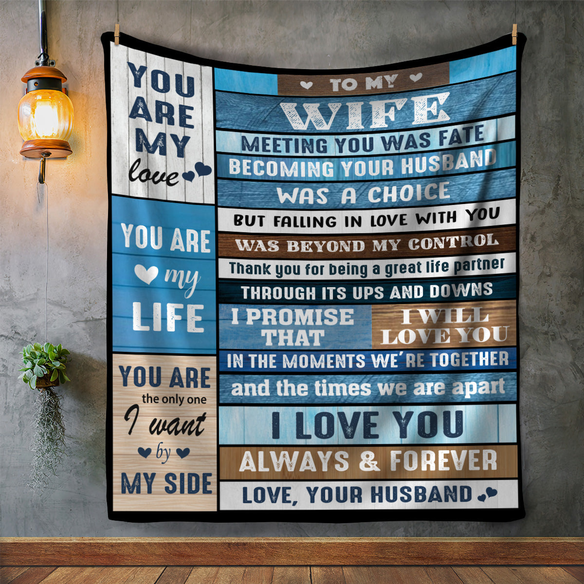 To My Wife | Meeting You Was Fate, Falling in Love Was Beyond My Control | Premium Sherpa Blanket, 50x60 and 60x80