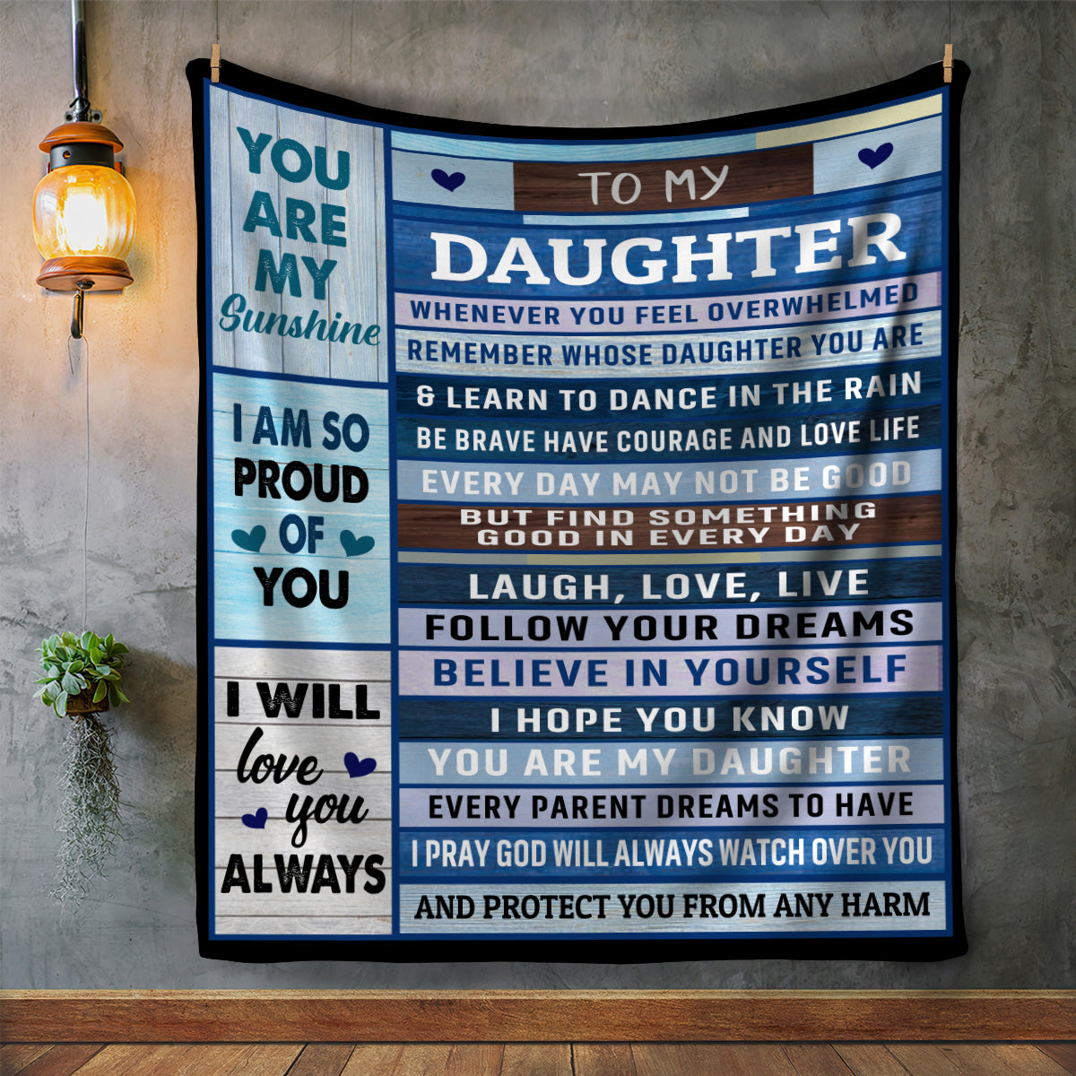 To My Daughter | I'm So Proud of You Blanket | Birthday Gift, Christmas Gift, Valentine's Day Gift