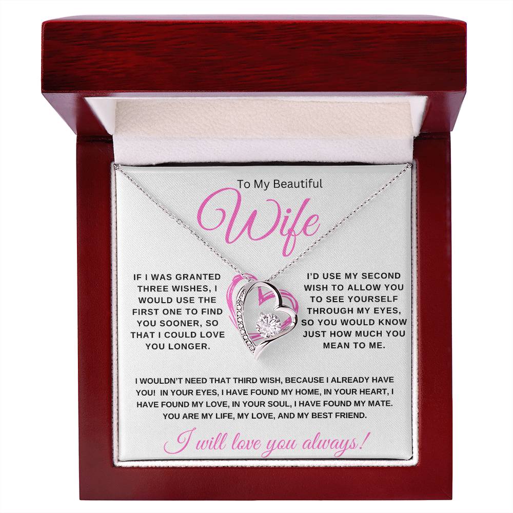 To My Beautiful Wife (Pink Valentine) - Forever Love Necklace